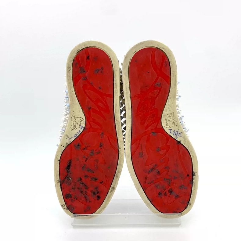 Christian Louboutin Christian Louboutin White Studded Slip-On Sneakers Size US 8 / IT 38 - 5 Thumbnail