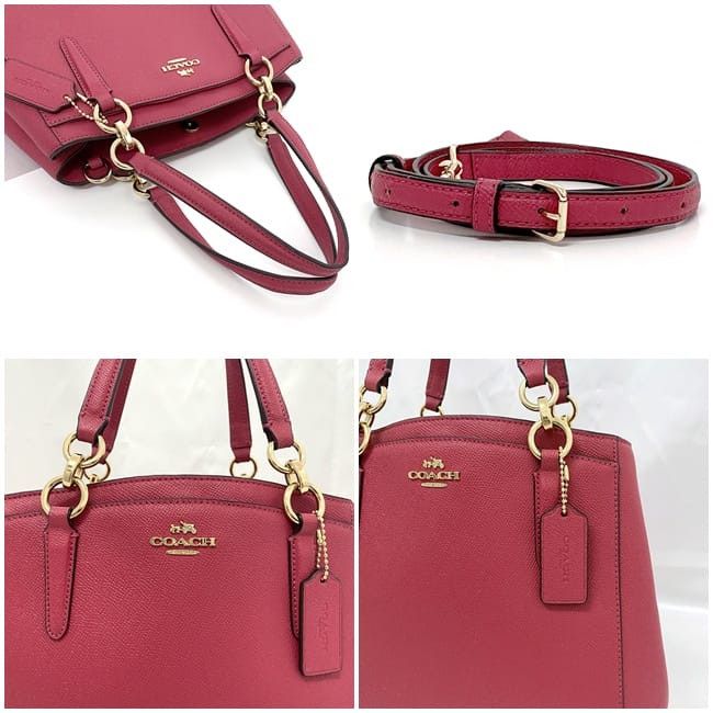 Coach COACH Handbag Pink Leather Size ONE SIZE - 3 Thumbnail