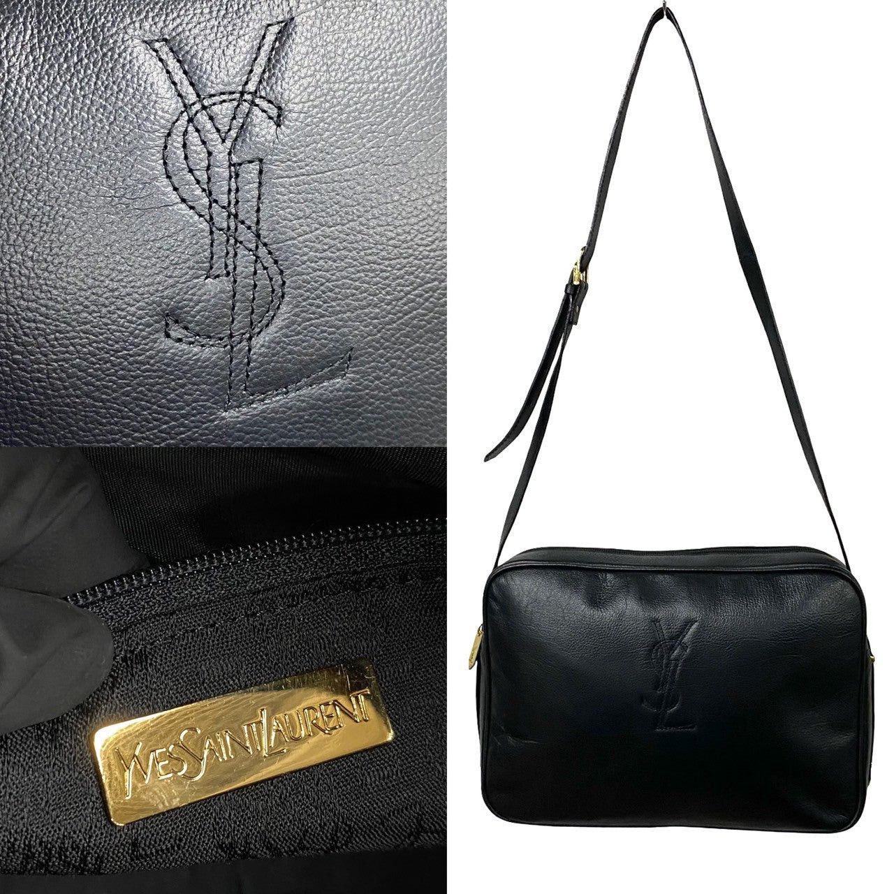 Yves Saint Laurent Yves Saint Laurent Shoulder Bag Black Leather Size ONE SIZE - 2 Thumbnail