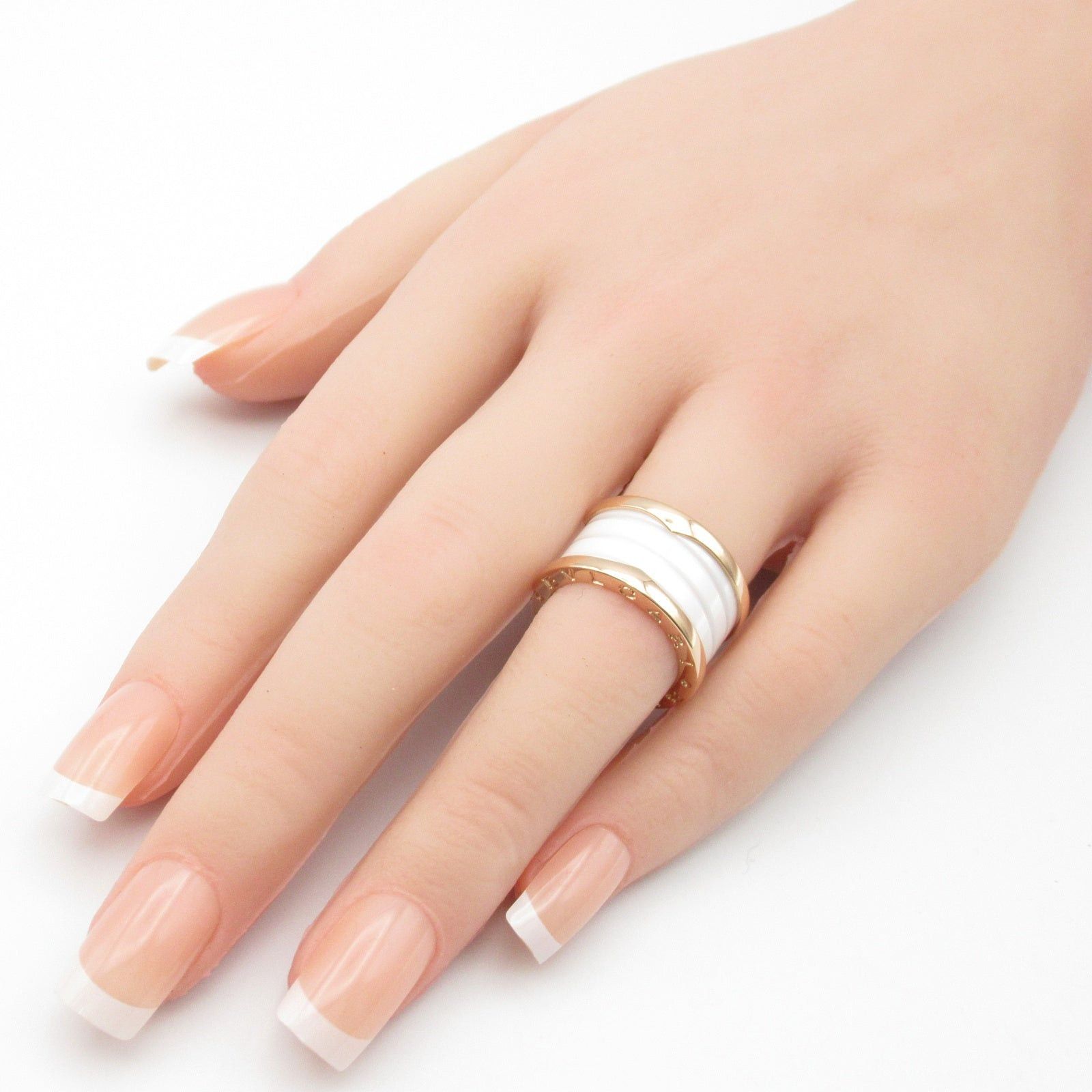 Bvlgari Bvlgari Ring Ceramic K18Pg (Pink Gold) White Size ONE SIZE - 7 Thumbnail