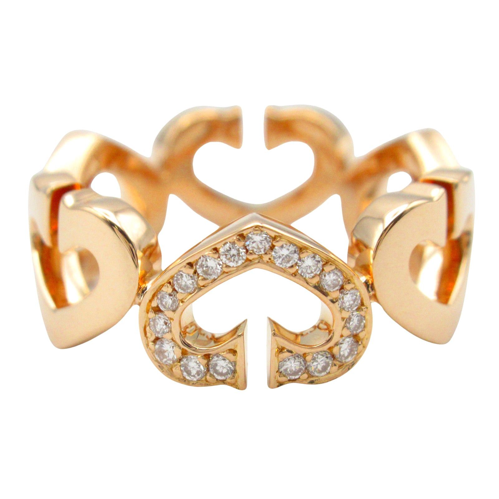 Cartier Cartier C Heart Diamond Ring K18Pg (Pink Gold) Clear Size ONE SIZE - 2 Thumbnail