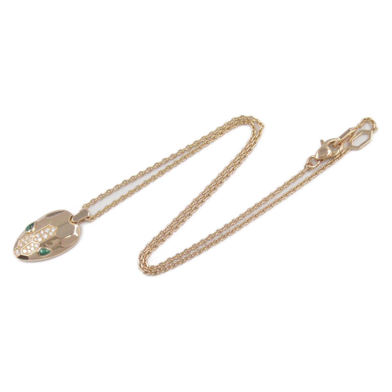Bvlgari Bvlgari Serpenti Malachite Diamond Necklace K18Pg (Pink Gold) Clear Green Size ONE SIZE - 3 Thumbnail