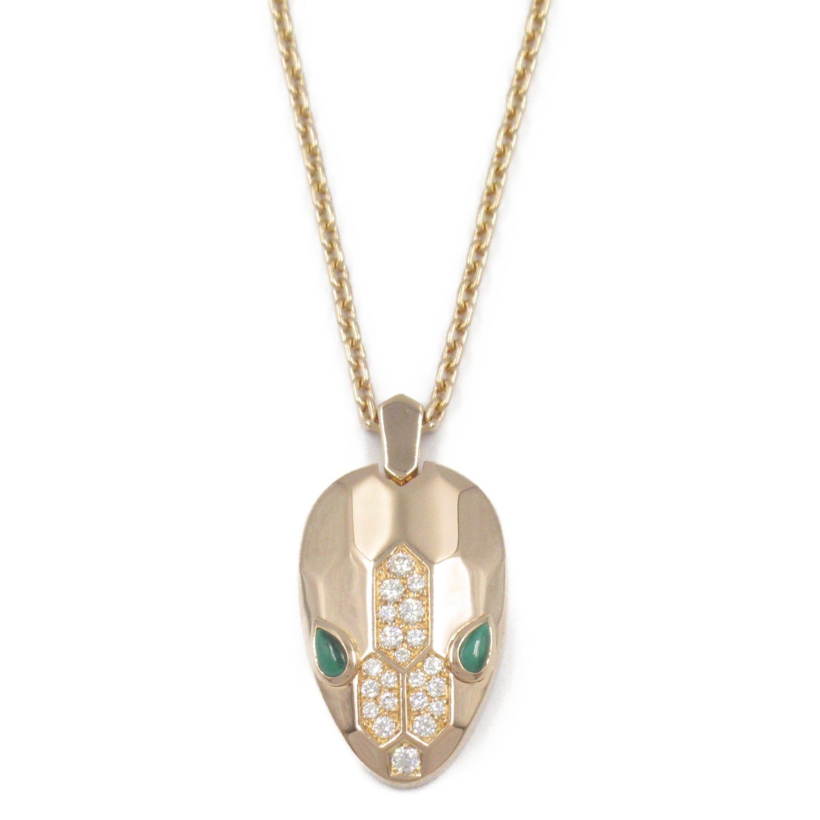 Bvlgari Bvlgari Serpenti Malachite Diamond Necklace K18Pg (Pink Gold) Clear Green Size ONE SIZE - 2 Thumbnail