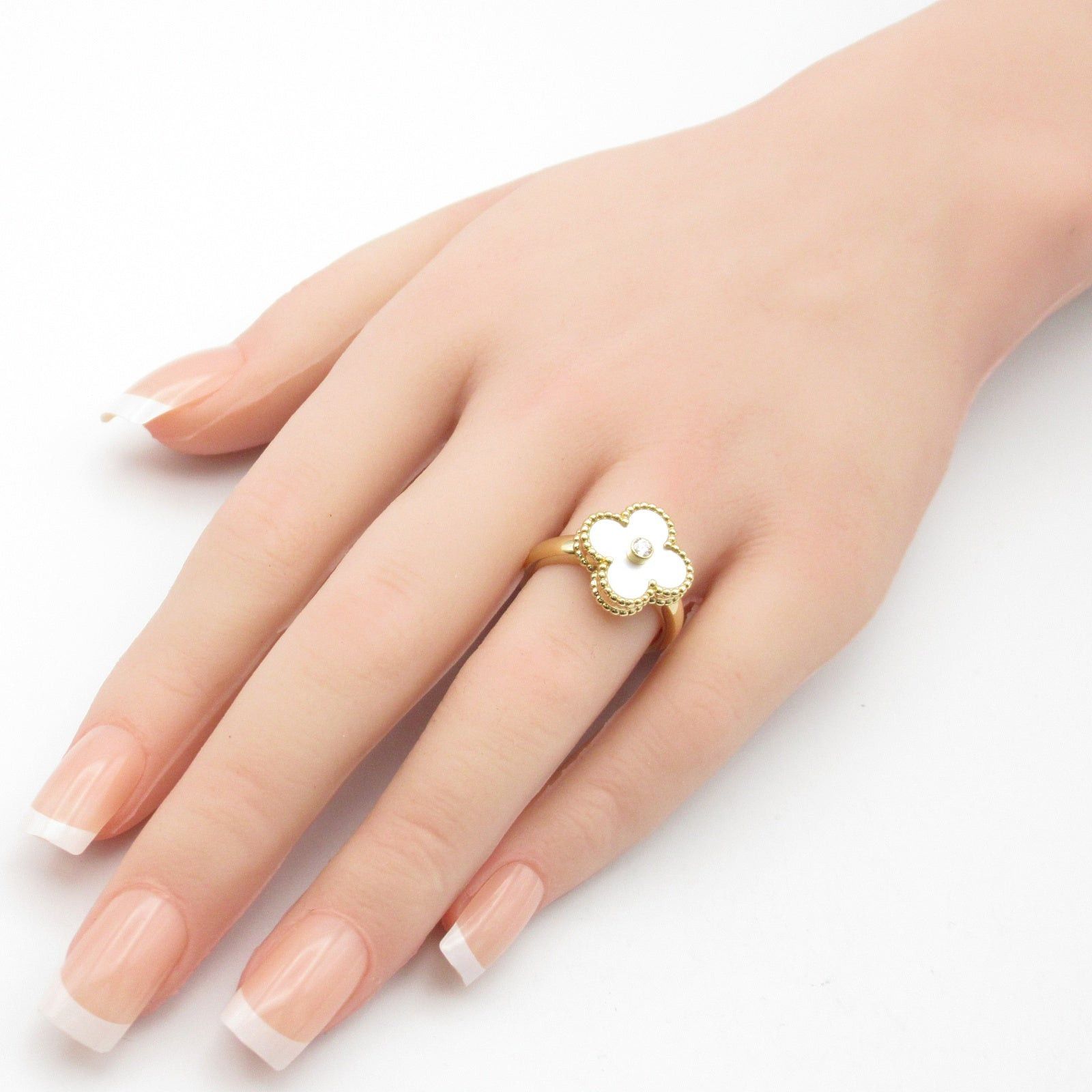 Van Cleef & Arpels Van Cleef Arpels Alhambra Ring Mother Of Pearl 1Pd K18 (Yellow Gold) Diamond White Clear Size ONE SIZE - 7 Thumbnail