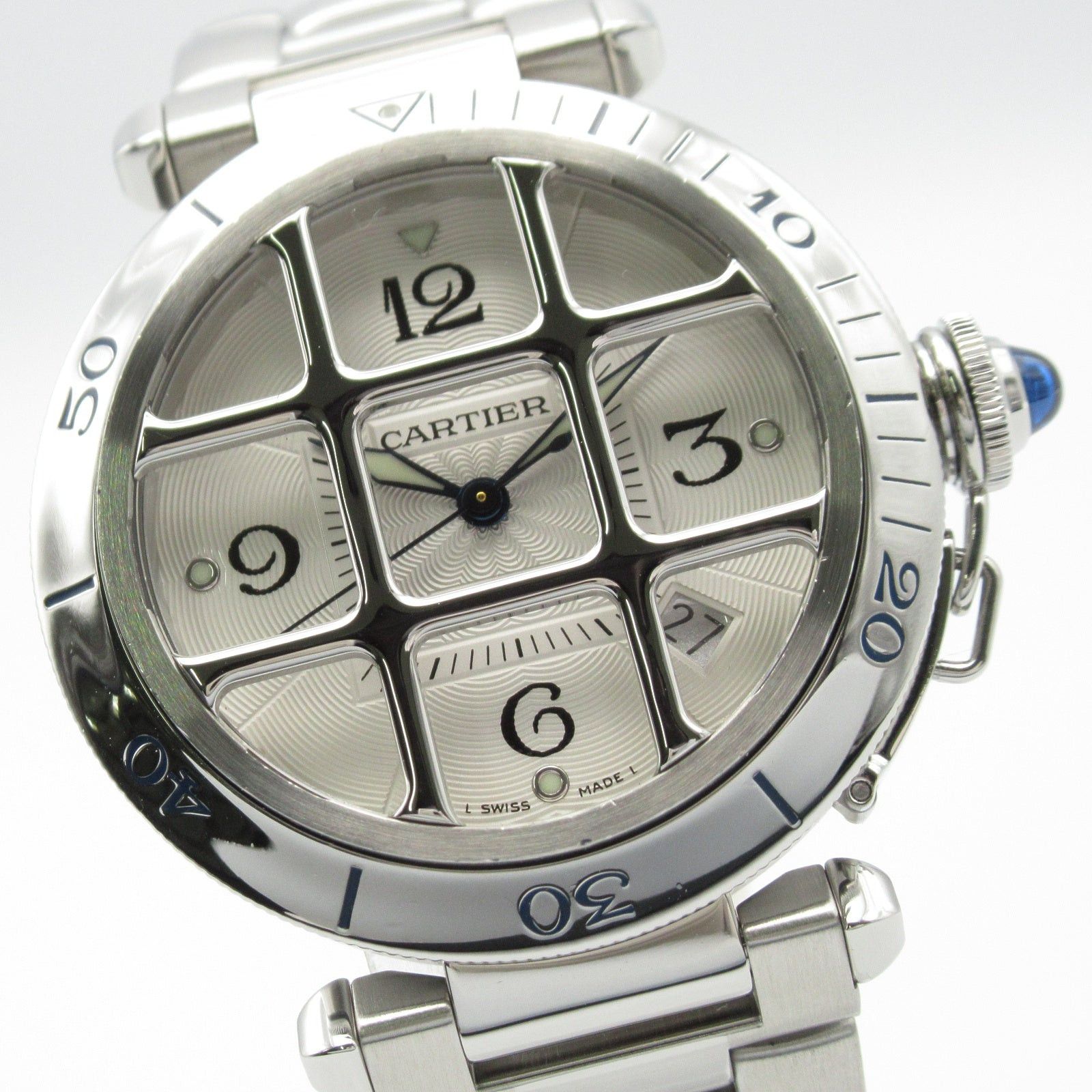 Cartier Cartier Pasha Grid Mens Watch Automatic Winding Stainless Steel Silver Size ONE SIZE - 3 Thumbnail