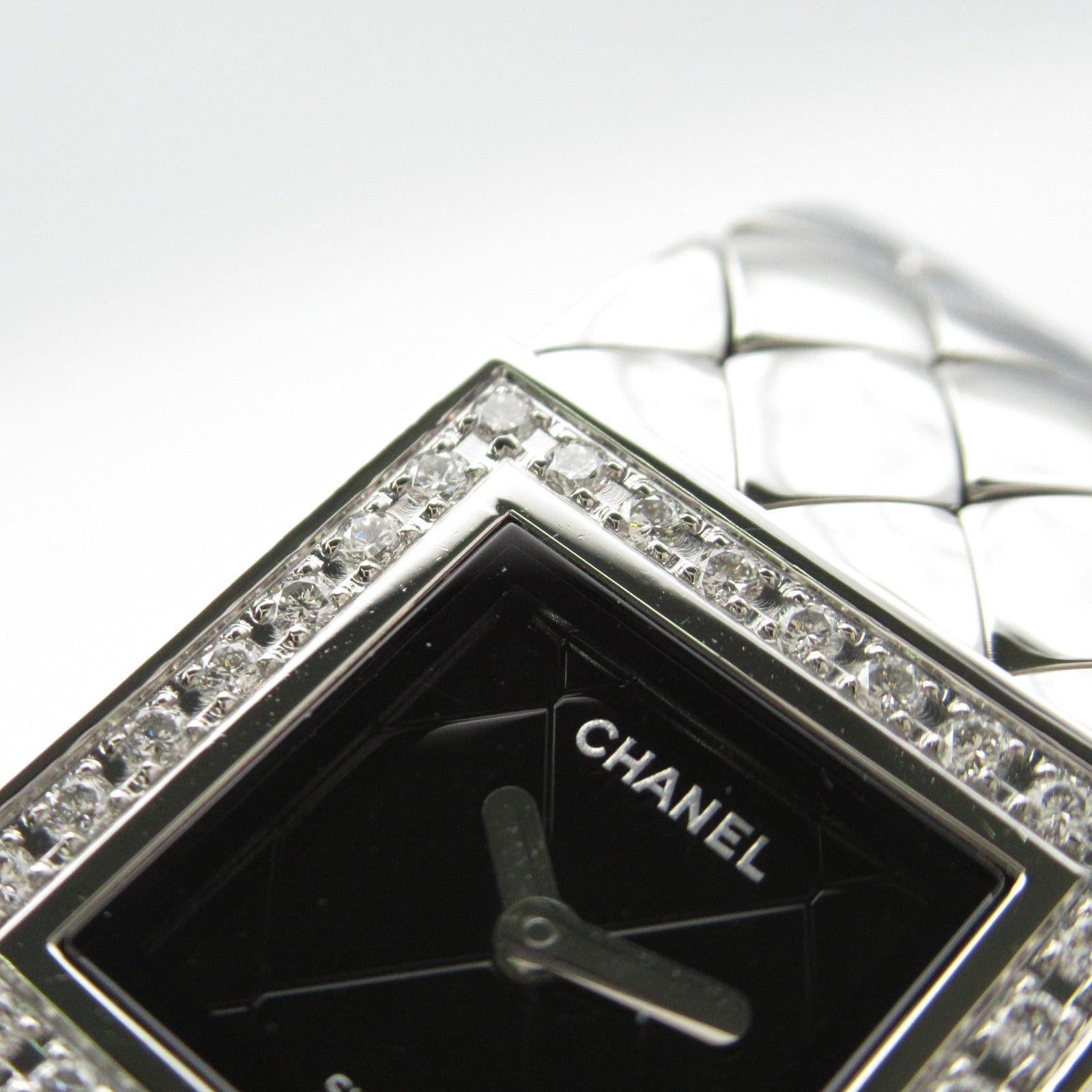 Chanel Chanel Matelasse Bezel Diamond Women Watch Quartz Stainless Steel Black Size ONE SIZE - 11 Thumbnail
