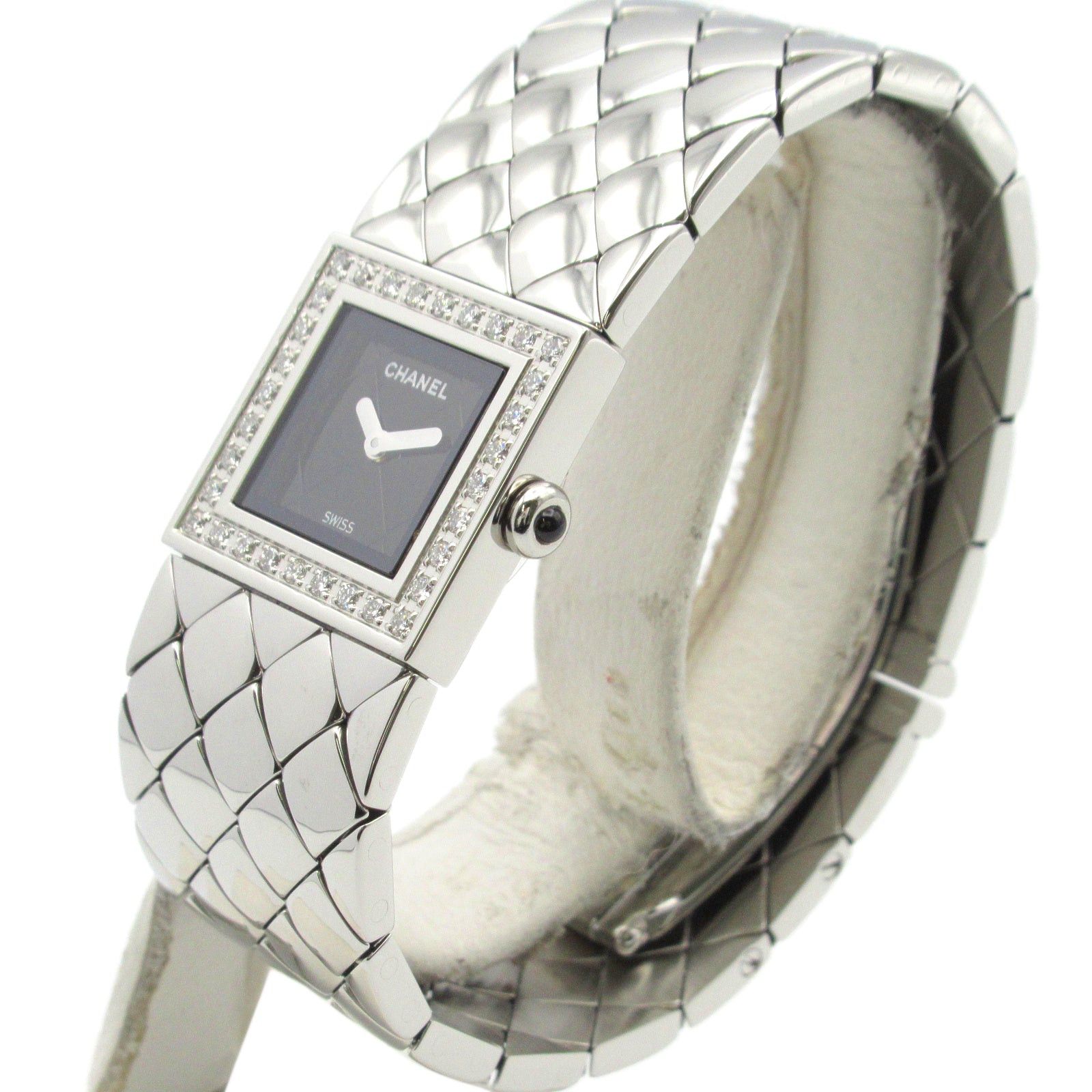 Chanel Chanel Matelasse Bezel Diamond Women Watch Quartz Stainless Steel Black Size ONE SIZE - 2 Thumbnail