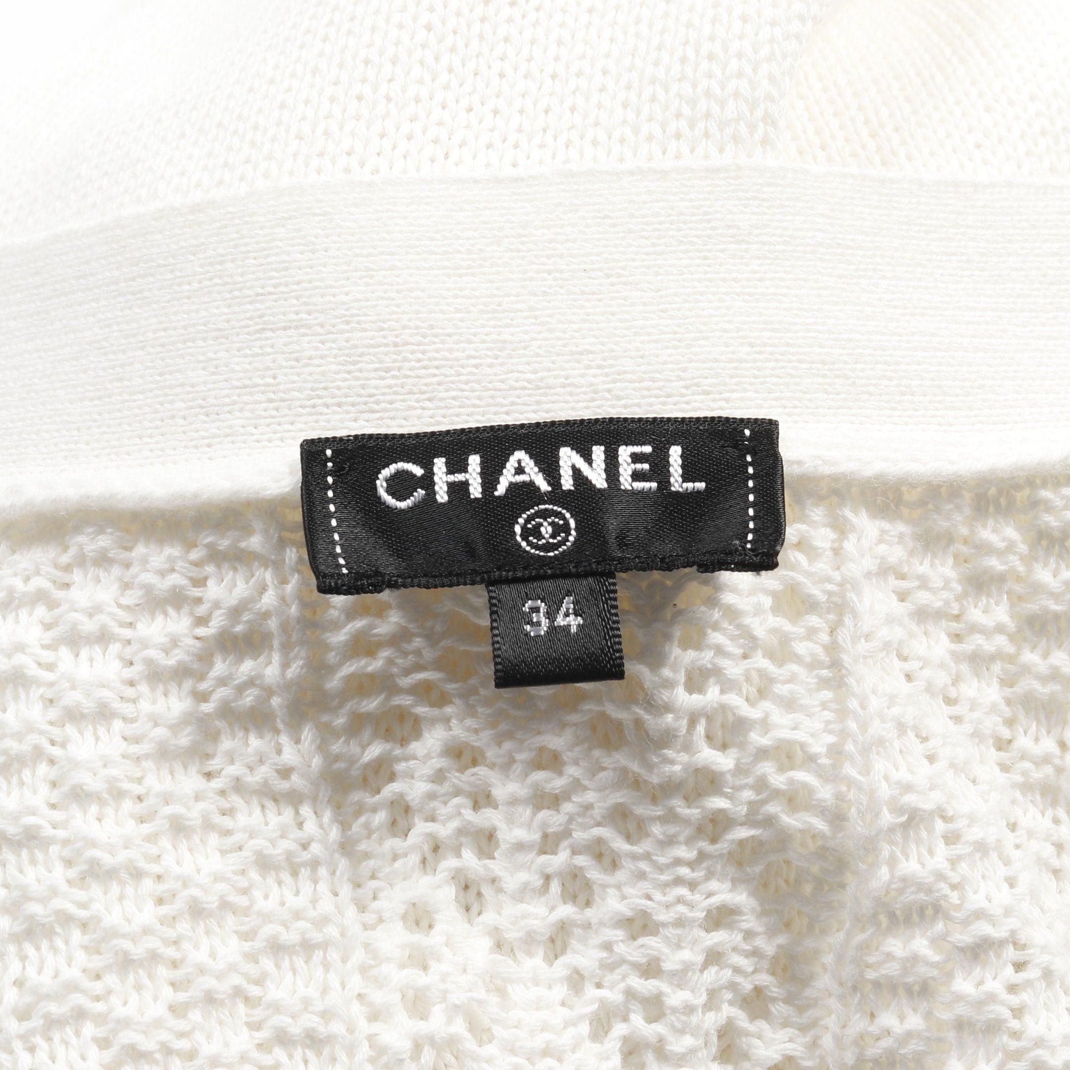 Chanel Chanel Cocomark Button Cardigan Short Sleeve Cotton White Size ONE SIZE - 3 Thumbnail