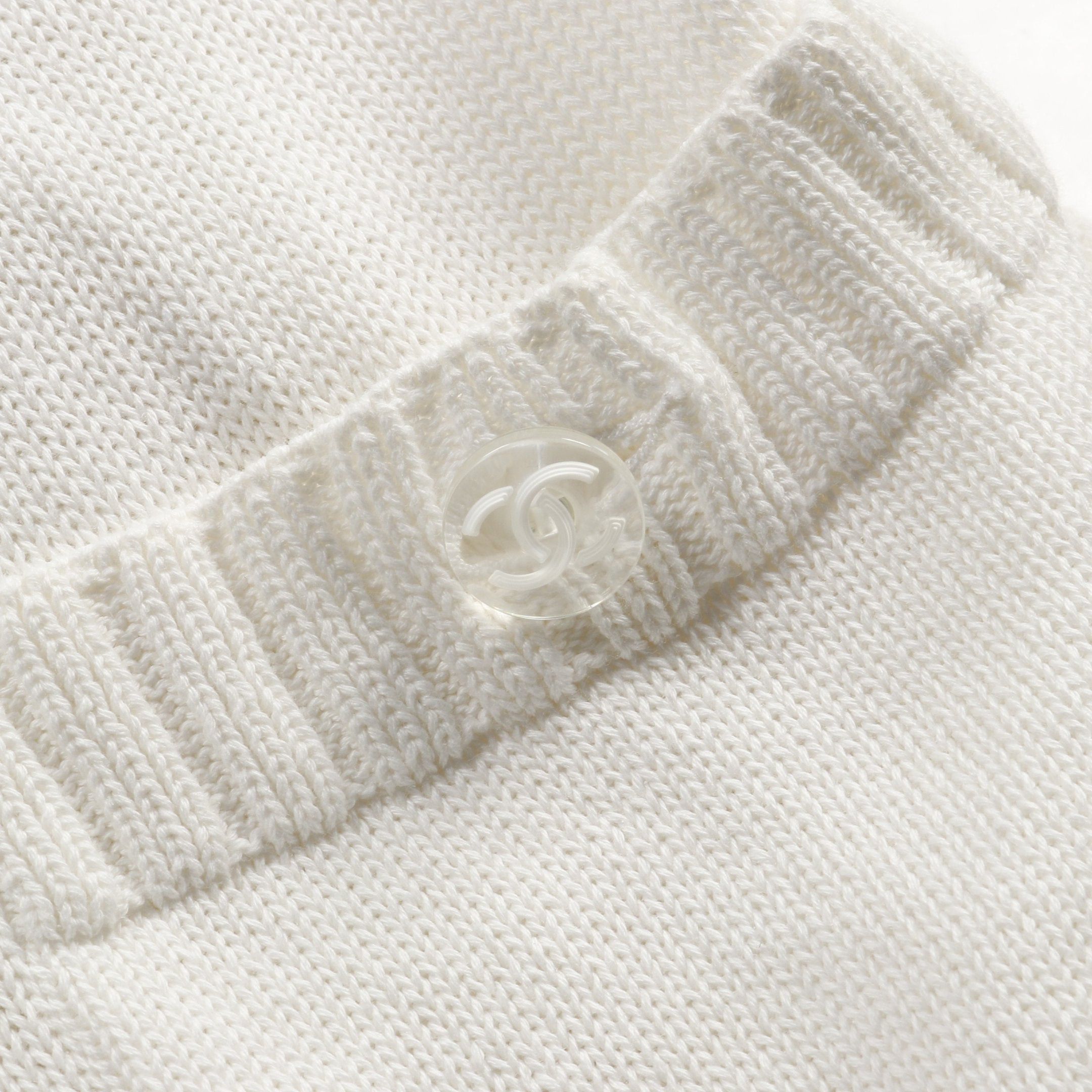 Chanel Chanel Cocomark Button Cardigan Short Sleeve Cotton White Size ONE SIZE - 9 Thumbnail