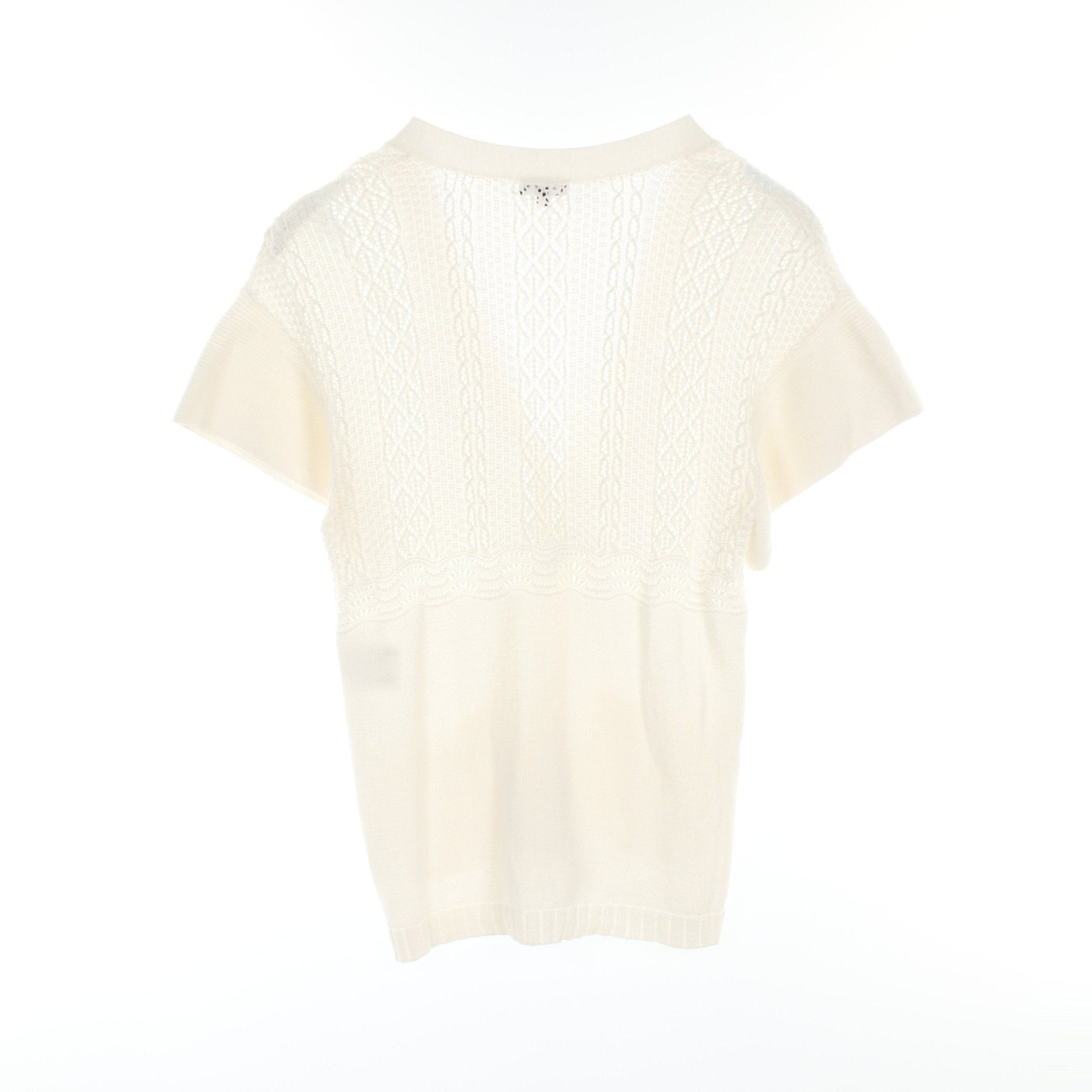 Chanel Chanel Cocomark Button Cardigan Short Sleeve Cotton White Size ONE SIZE - 2 Thumbnail