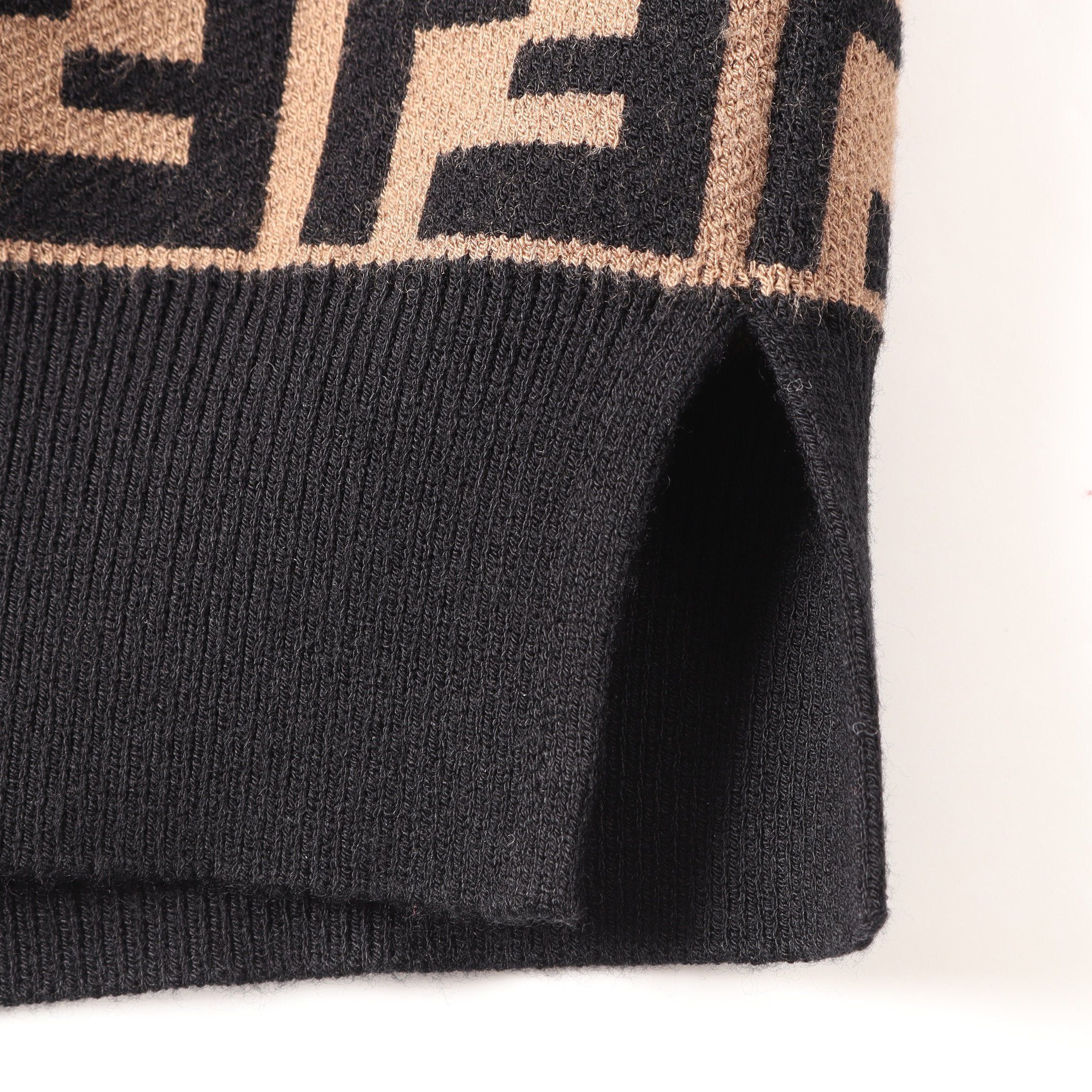 Fendi Fendi Zucca Knit Crew Neck Short Sleeve Rayon Brown Black Size ONE SIZE - 9 Thumbnail