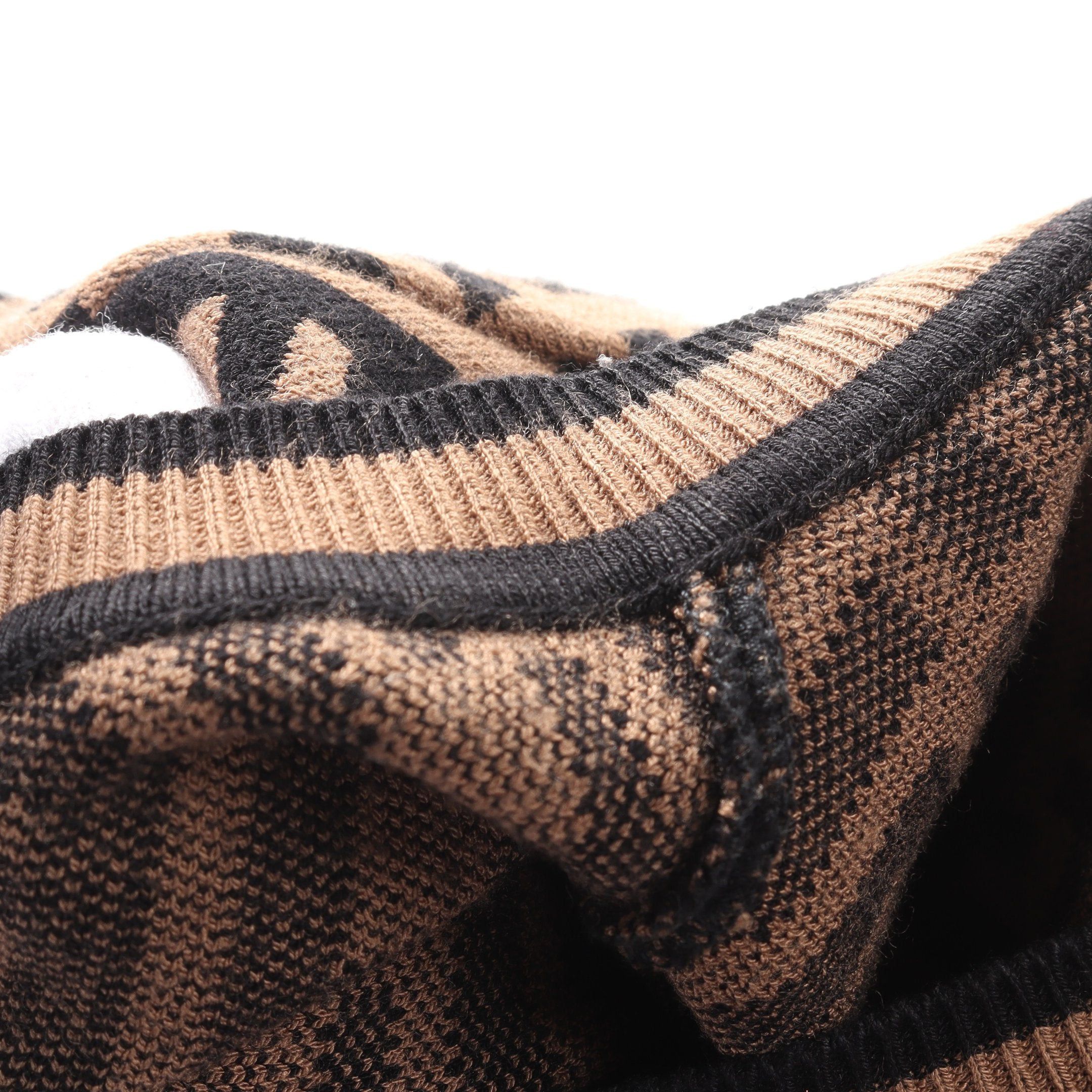 Fendi Fendi Zucca Knit Crew Neck Short Sleeve Rayon Brown Black Size ONE SIZE - 7 Thumbnail