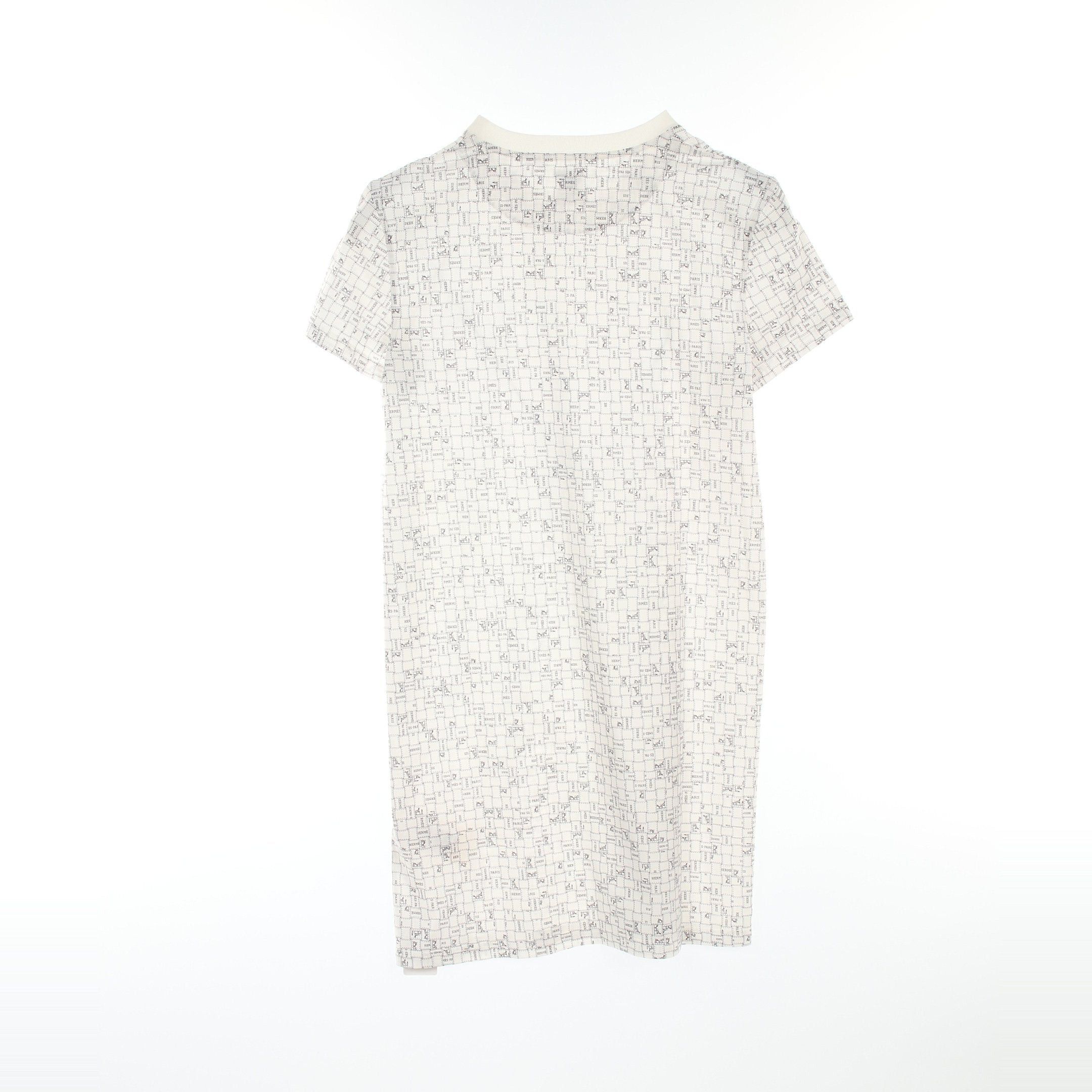 Hermes Hermes Bolduc Au Carre One Piece Cotton White Black Size ONE SIZE - 2 Thumbnail
