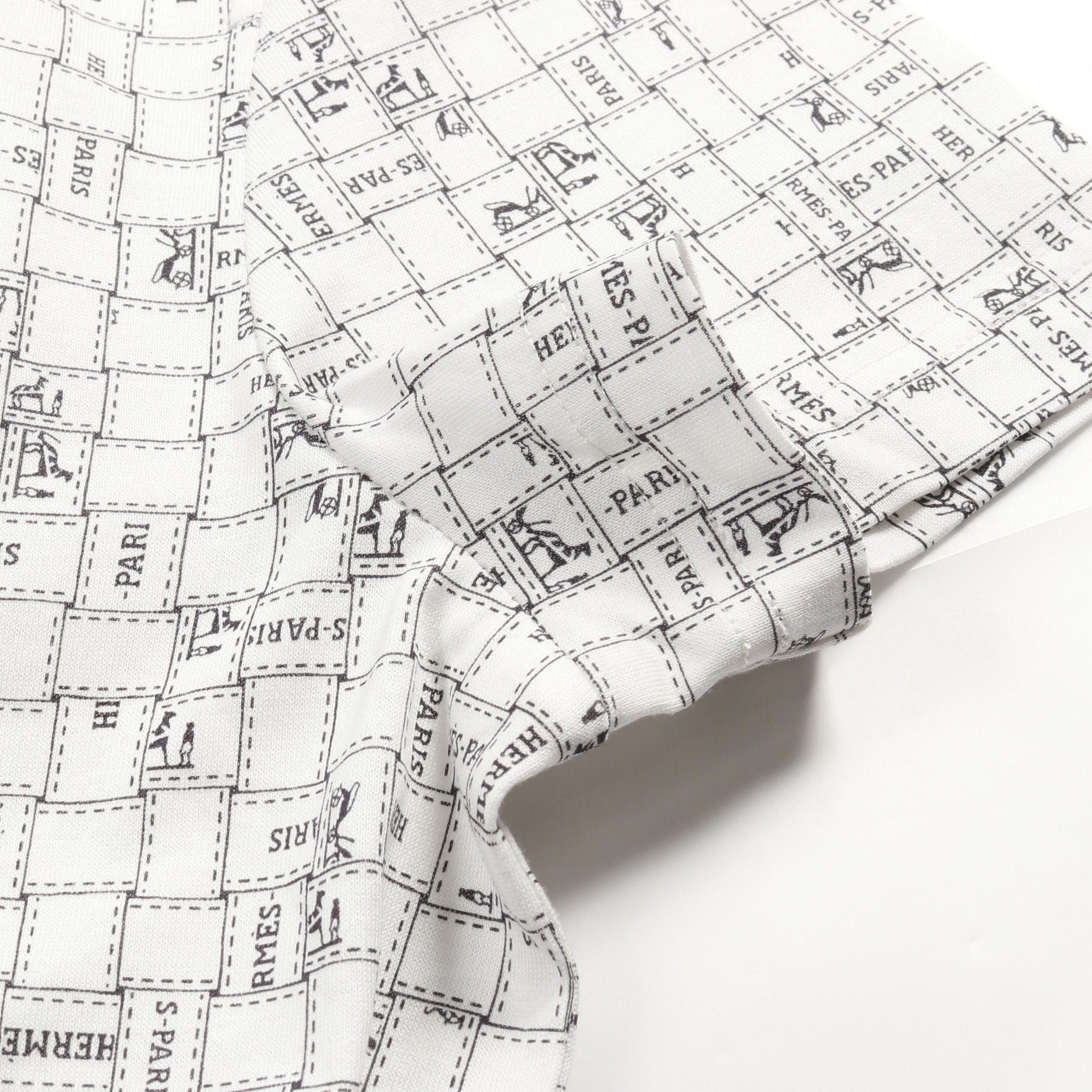 Hermes Hermes Bolduc Au Carre One Piece Cotton White Black Size ONE SIZE - 5 Thumbnail