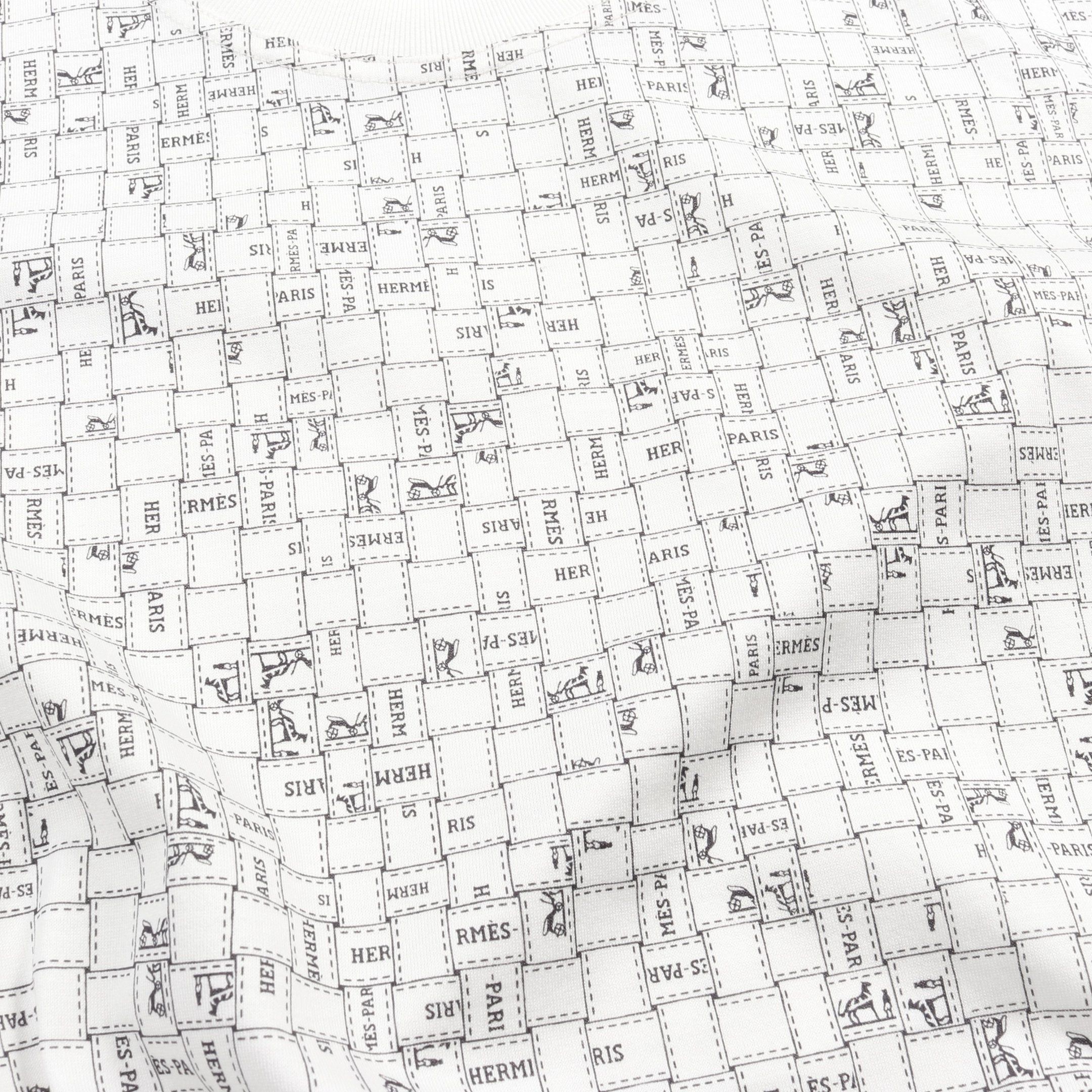 Hermes Hermes Bolduc Au Carre One Piece Cotton White Black Size ONE SIZE - 7 Thumbnail