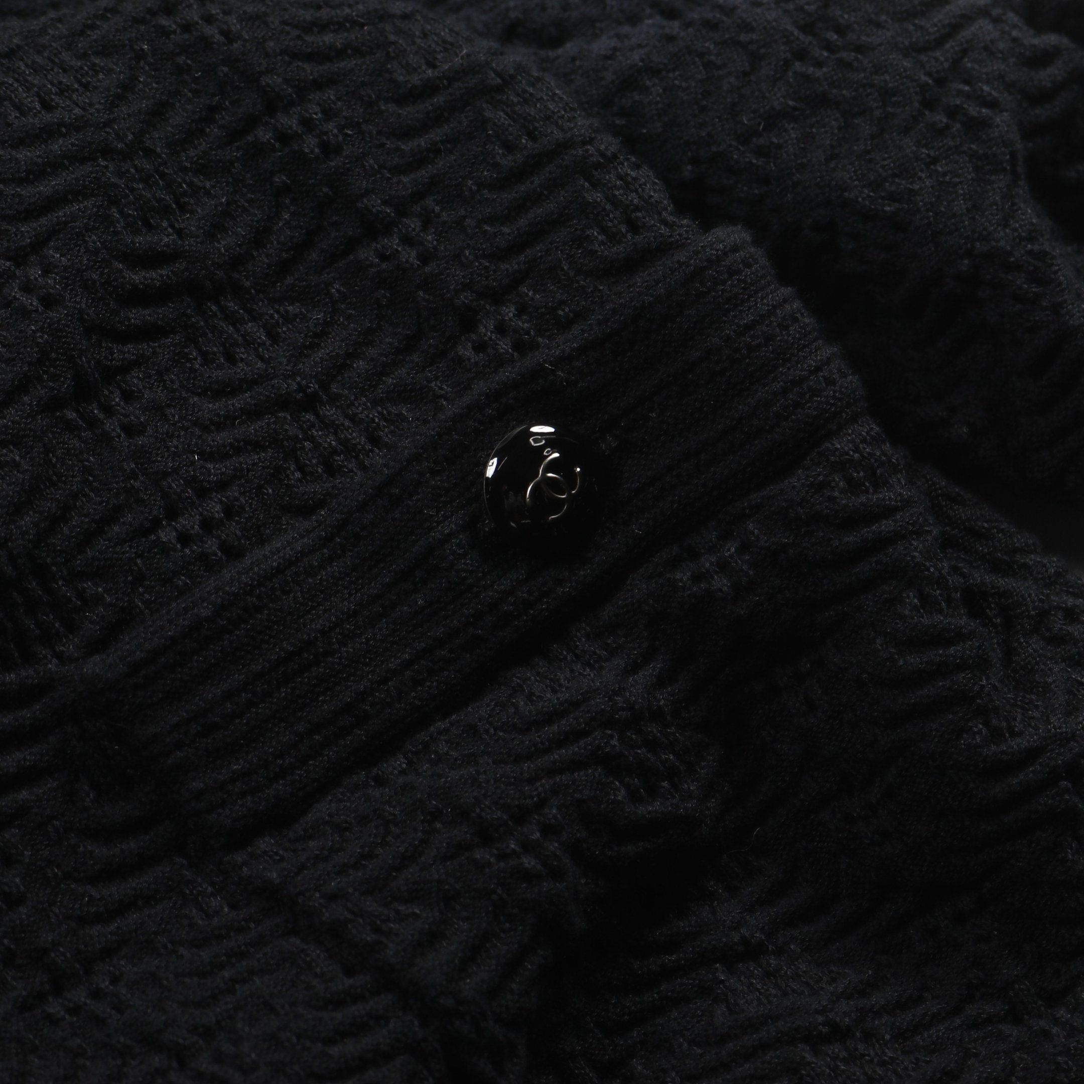 Chanel Chanel Cocomark Button One Piece All-Over Pattern Cotton Black Size ONE SIZE - 9 Thumbnail