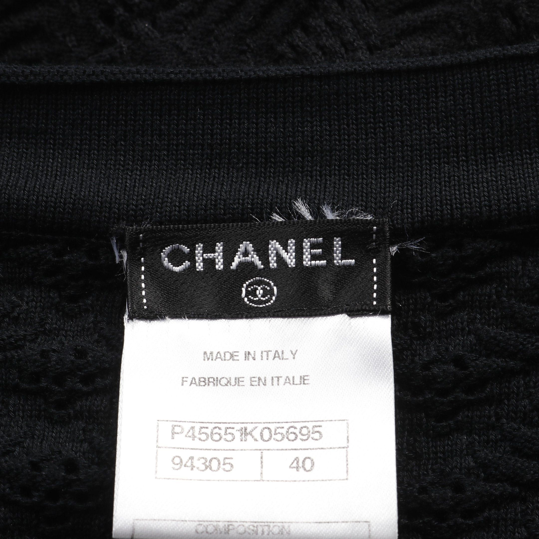 Chanel Chanel Cocomark Button One Piece All-Over Pattern Cotton Black Size ONE SIZE - 3 Thumbnail