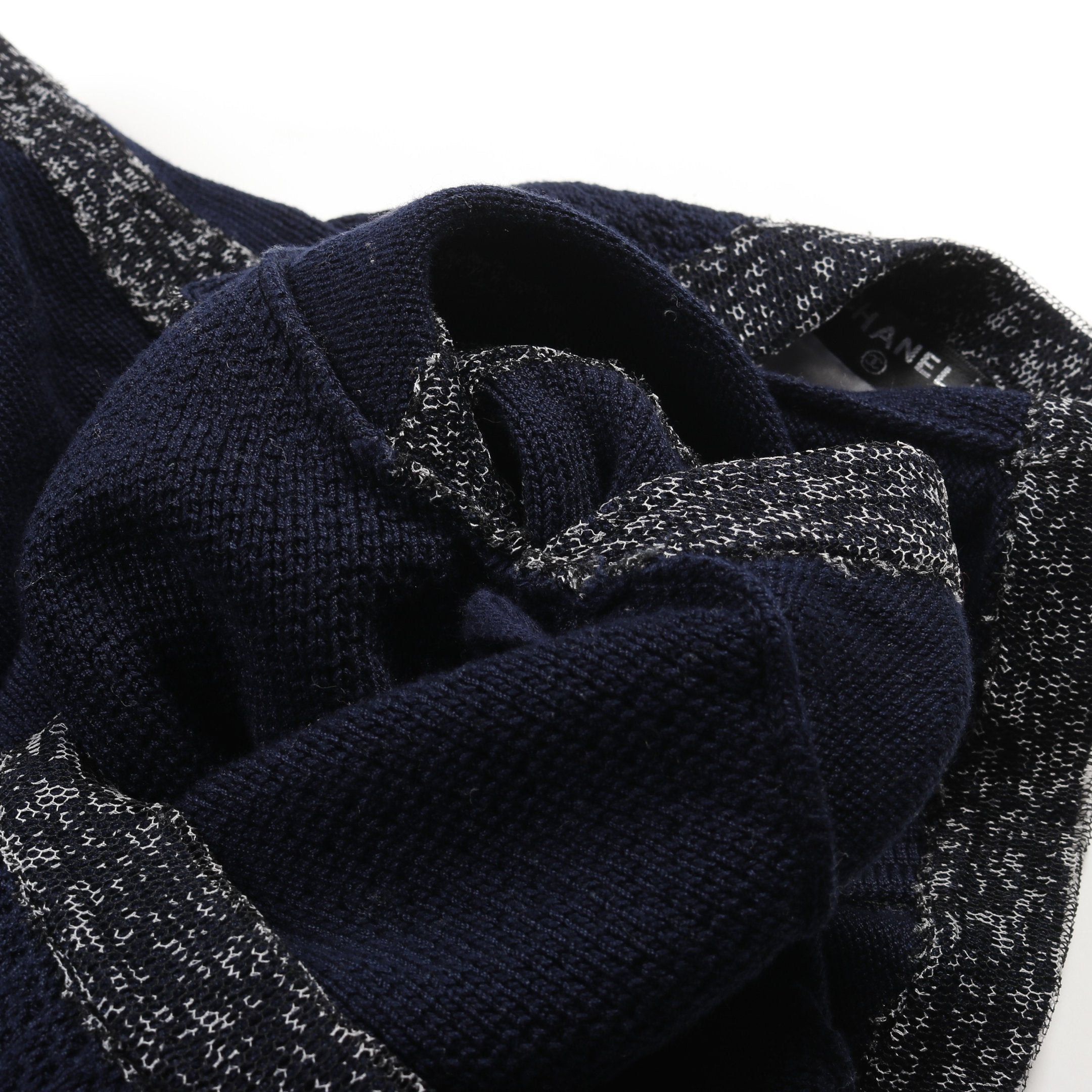 Chanel Chanel Coco Mark Knit Dress Cotton Dark Navy Black White Size ONE SIZE - 9 Thumbnail