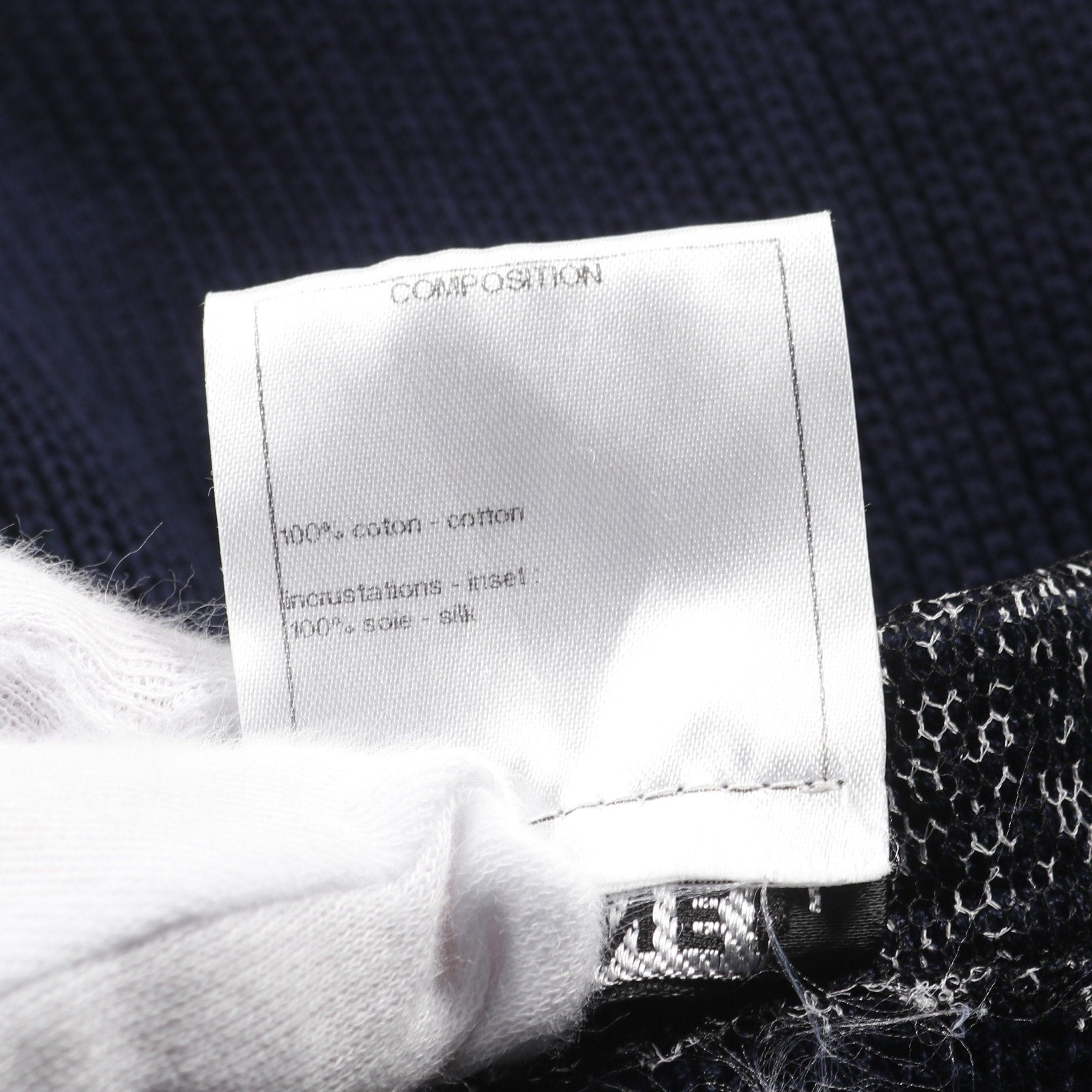 Chanel Chanel Coco Mark Knit Dress Cotton Dark Navy Black White Size ONE SIZE - 4 Thumbnail