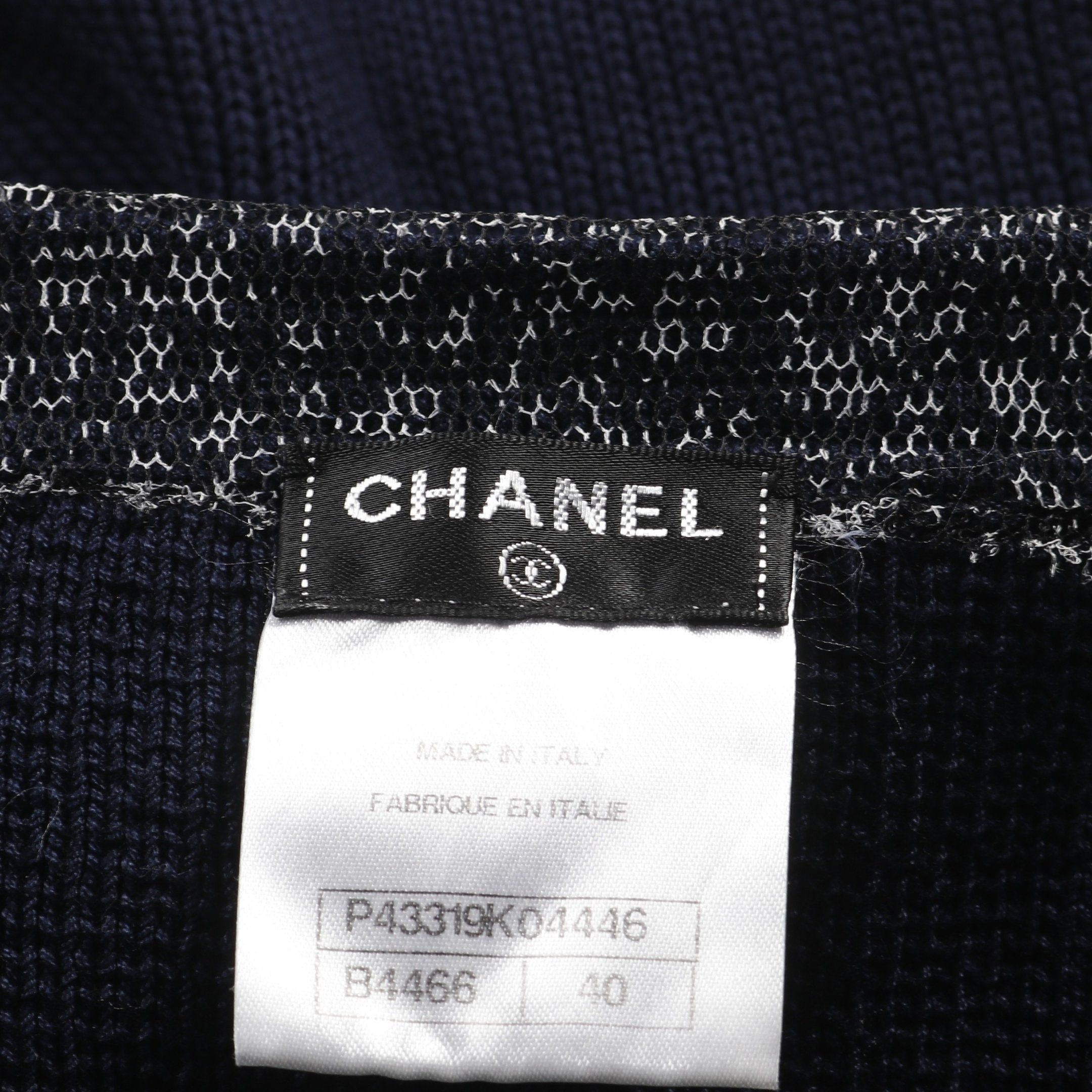 Chanel Chanel Coco Mark Knit Dress Cotton Dark Navy Black White Size ONE SIZE - 3 Thumbnail