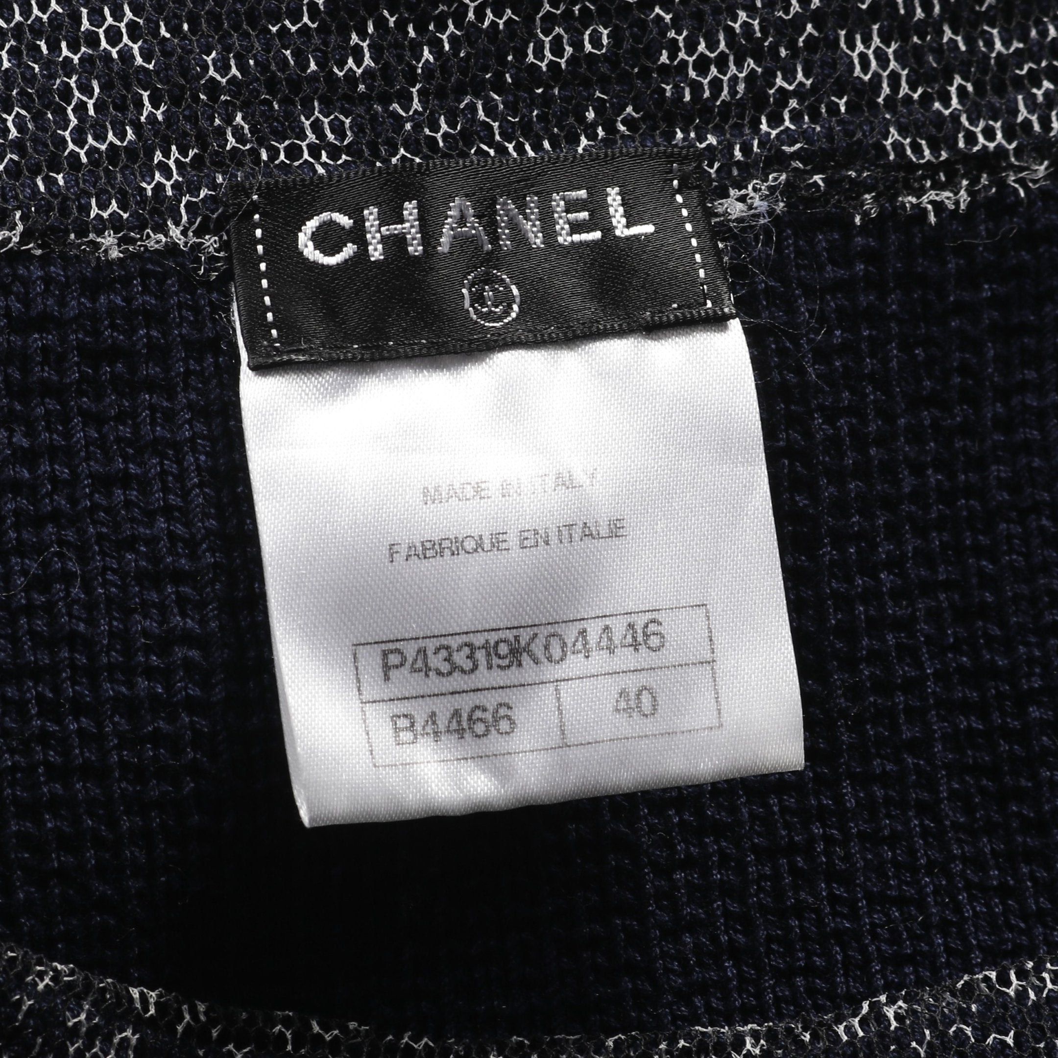 Chanel Chanel Coco Mark Knit Dress Cotton Dark Navy Black White Size ONE SIZE - 5 Thumbnail