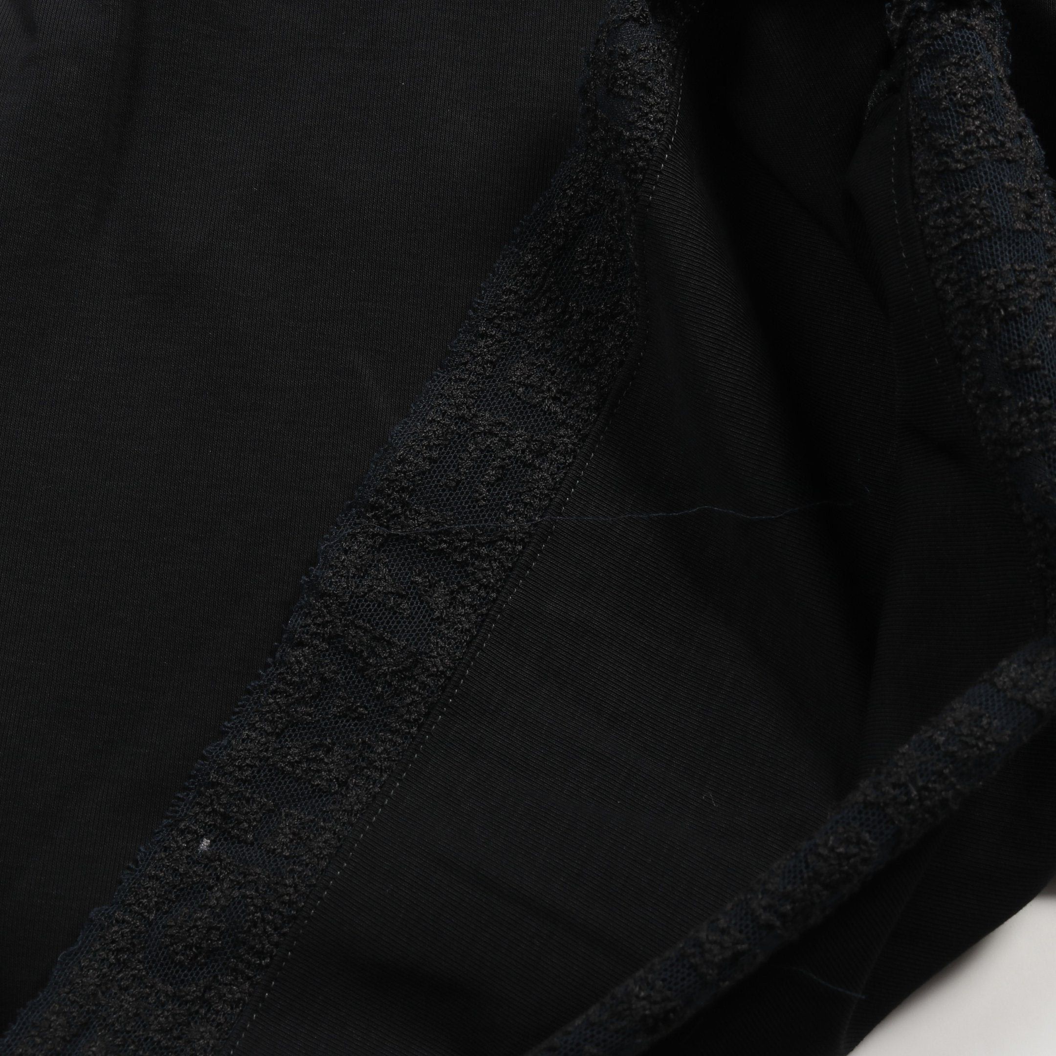 Chanel Chanel Cut And Sew Lace Hem Cotton Black Size ONE SIZE - 9 Thumbnail