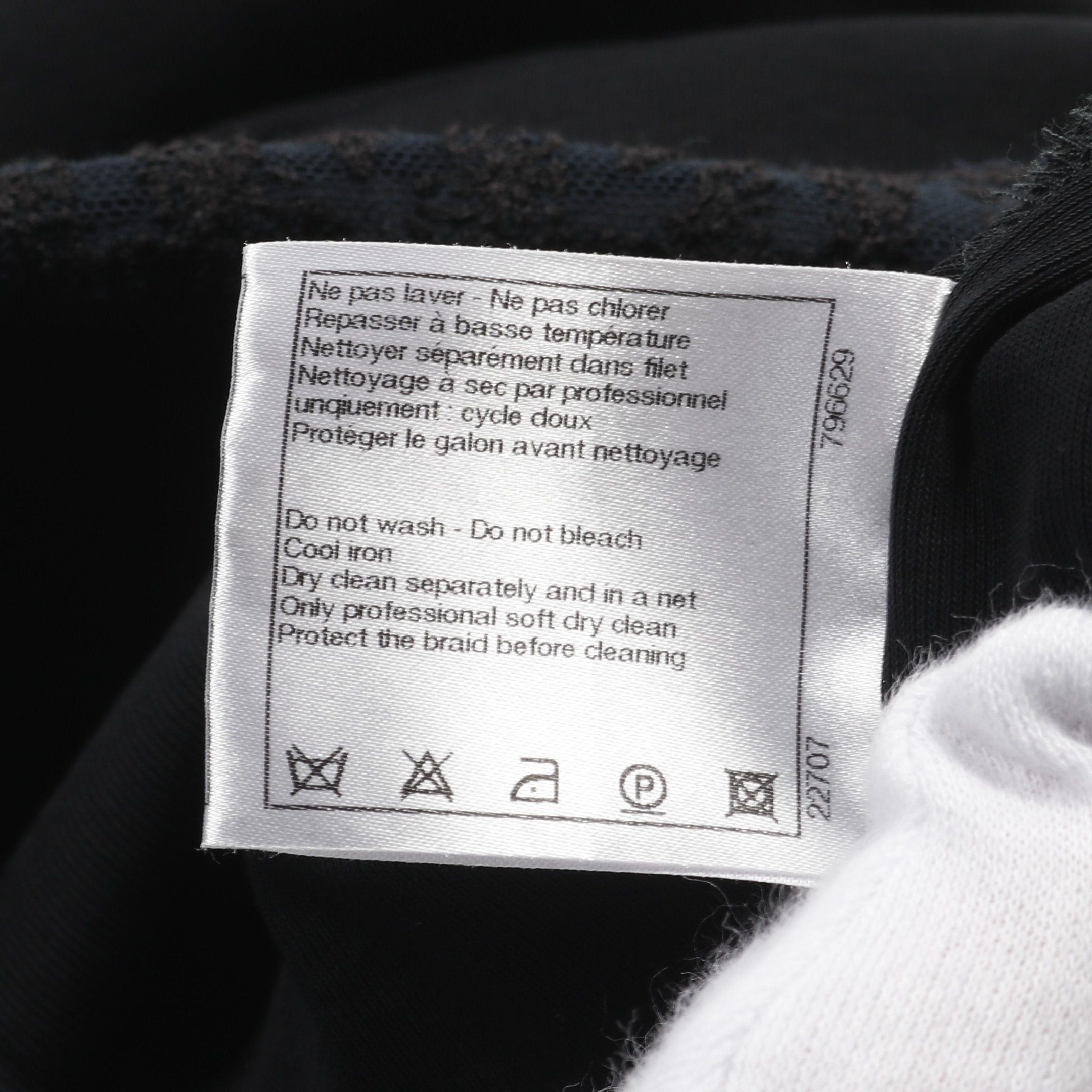 Chanel Chanel Cut And Sew Lace Hem Cotton Black Size ONE SIZE - 6 Thumbnail
