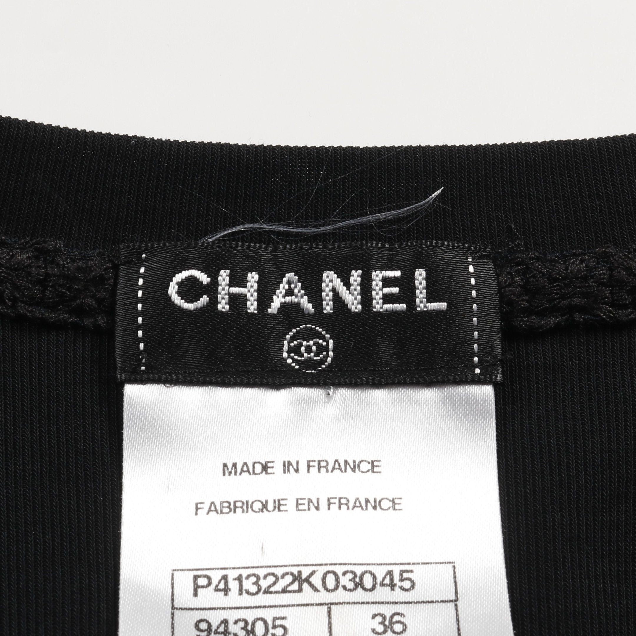 Chanel Chanel Cut And Sew Lace Hem Cotton Black Size ONE SIZE - 3 Thumbnail