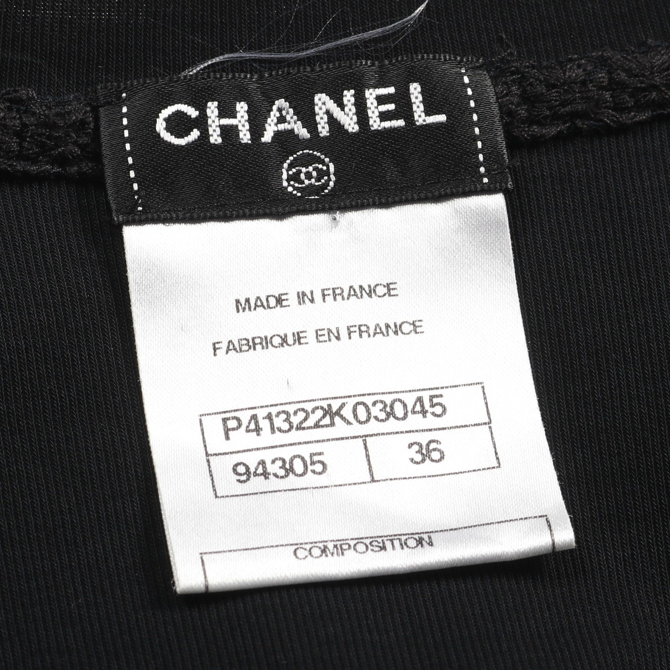 Chanel Chanel Cut And Sew Lace Hem Cotton Black Size ONE SIZE - 5 Thumbnail