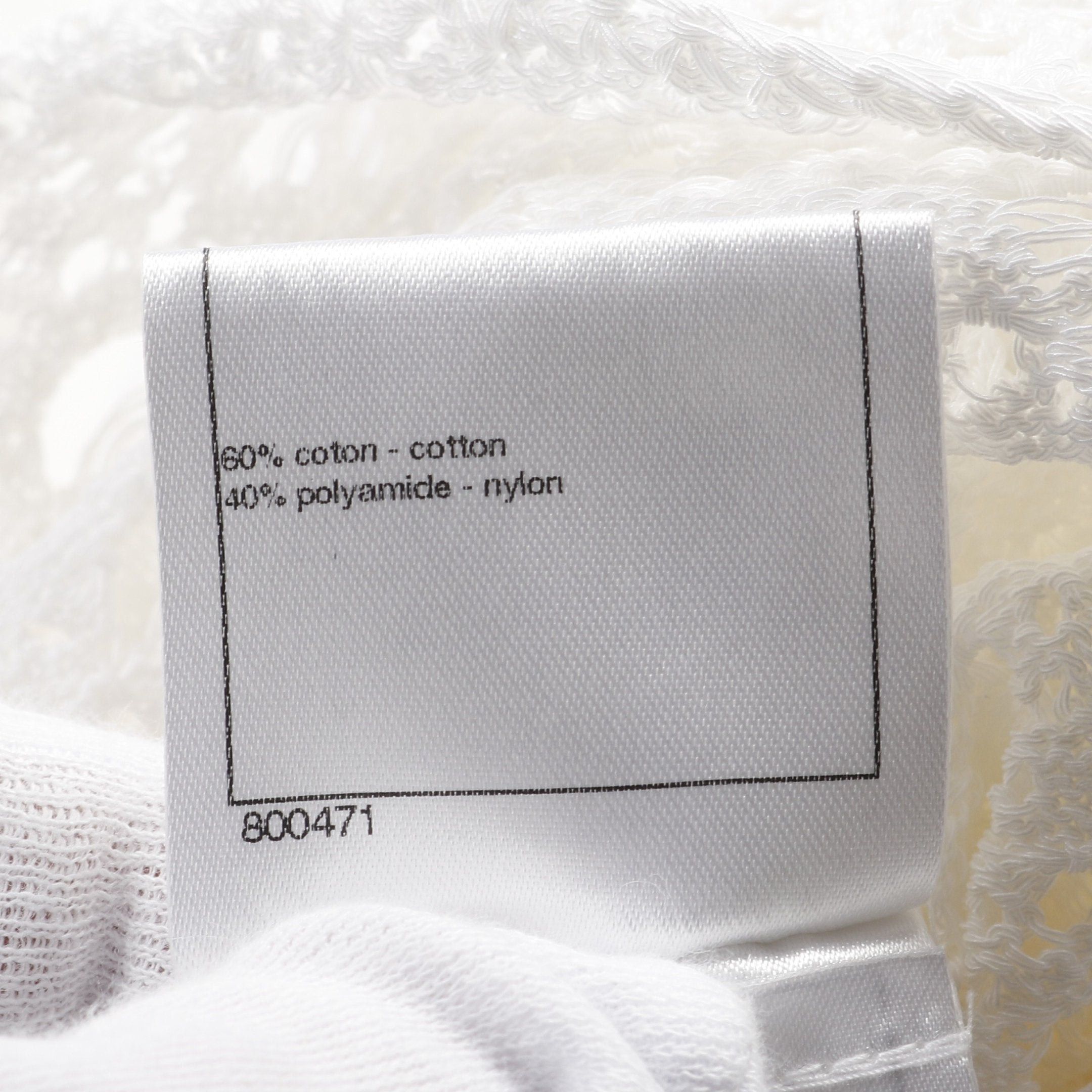 Chanel Chanel Cut And Sew Total Race Asymmetry Cotton Nylon White 12P Size ONE SIZE - 4 Thumbnail
