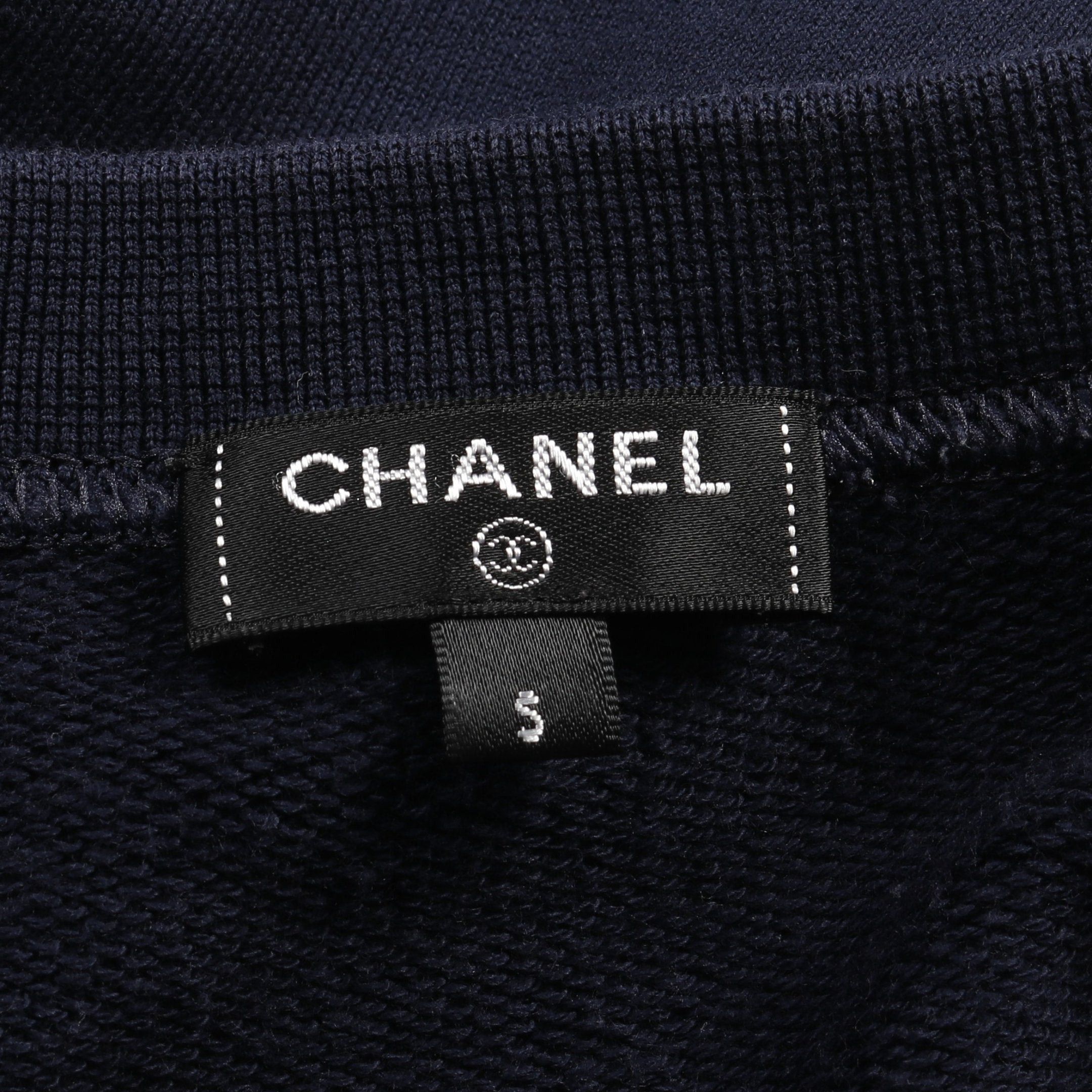 Chanel Chanel Coco Mark Sweatshirt Raglan Sleeve Gather Cotton Dark Navy Size ONE SIZE - 3 Thumbnail