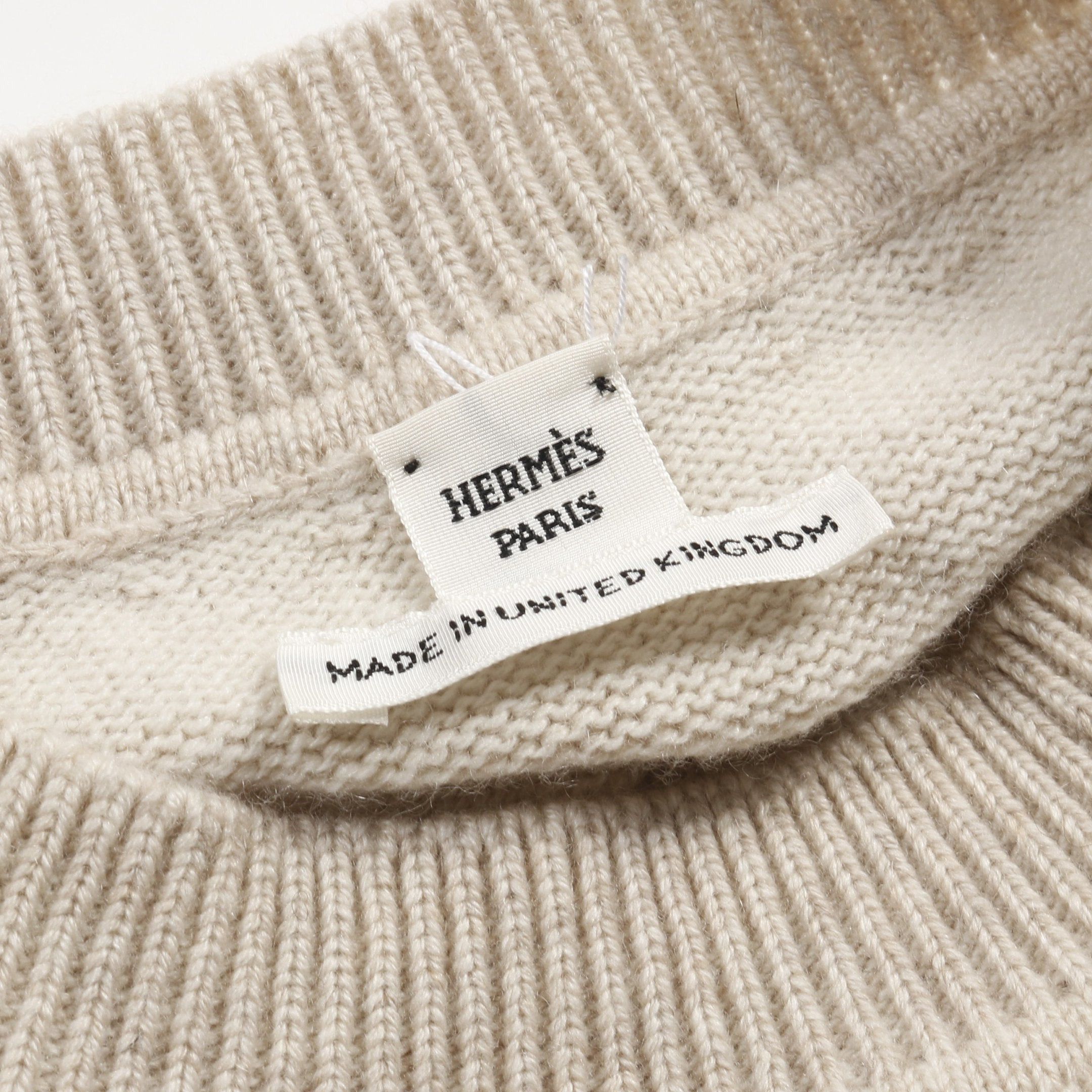 Hermes Hermes Serie Knit Cashmere Beige Size ONE SIZE - 3 Thumbnail