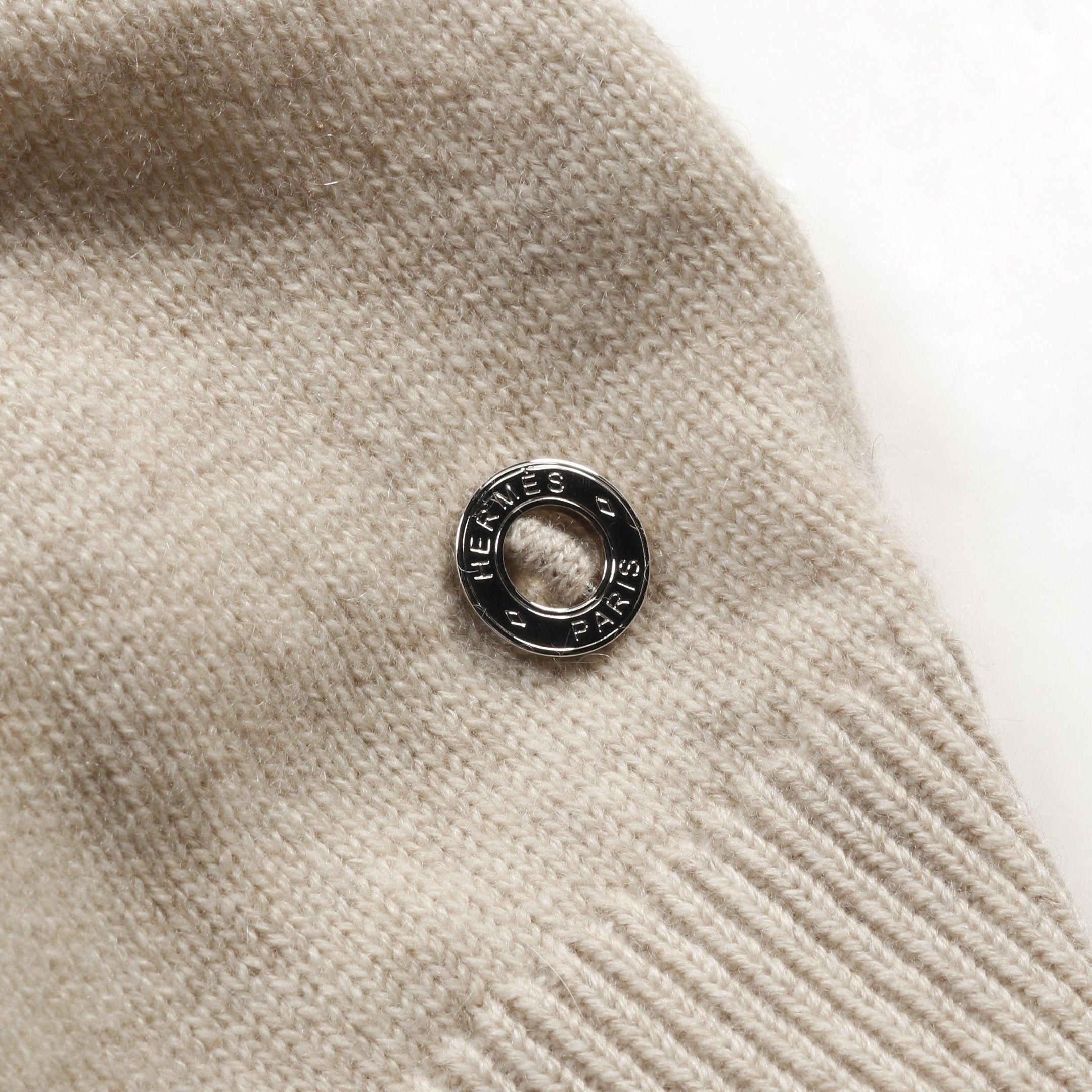Hermes Hermes Serie Knit Cashmere Beige Size ONE SIZE - 7 Thumbnail