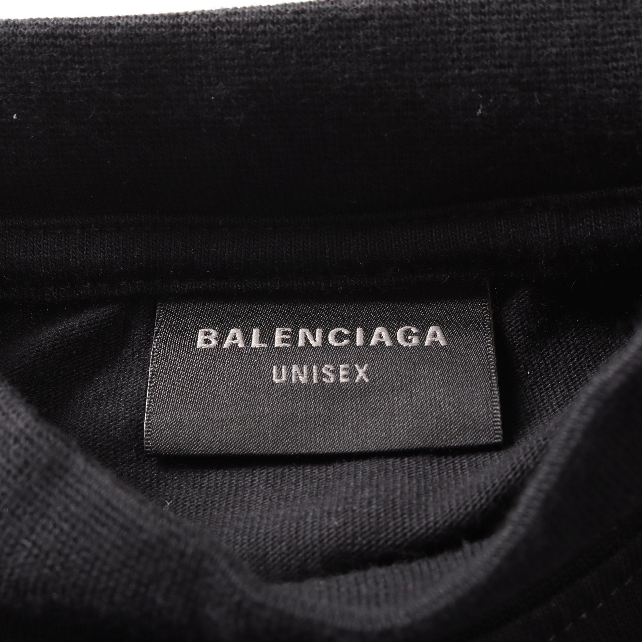 Balenciaga Balenciaga Metal Logo T-Shirt Cotton Black Damage Processing Size ONE SIZE - 3 Thumbnail