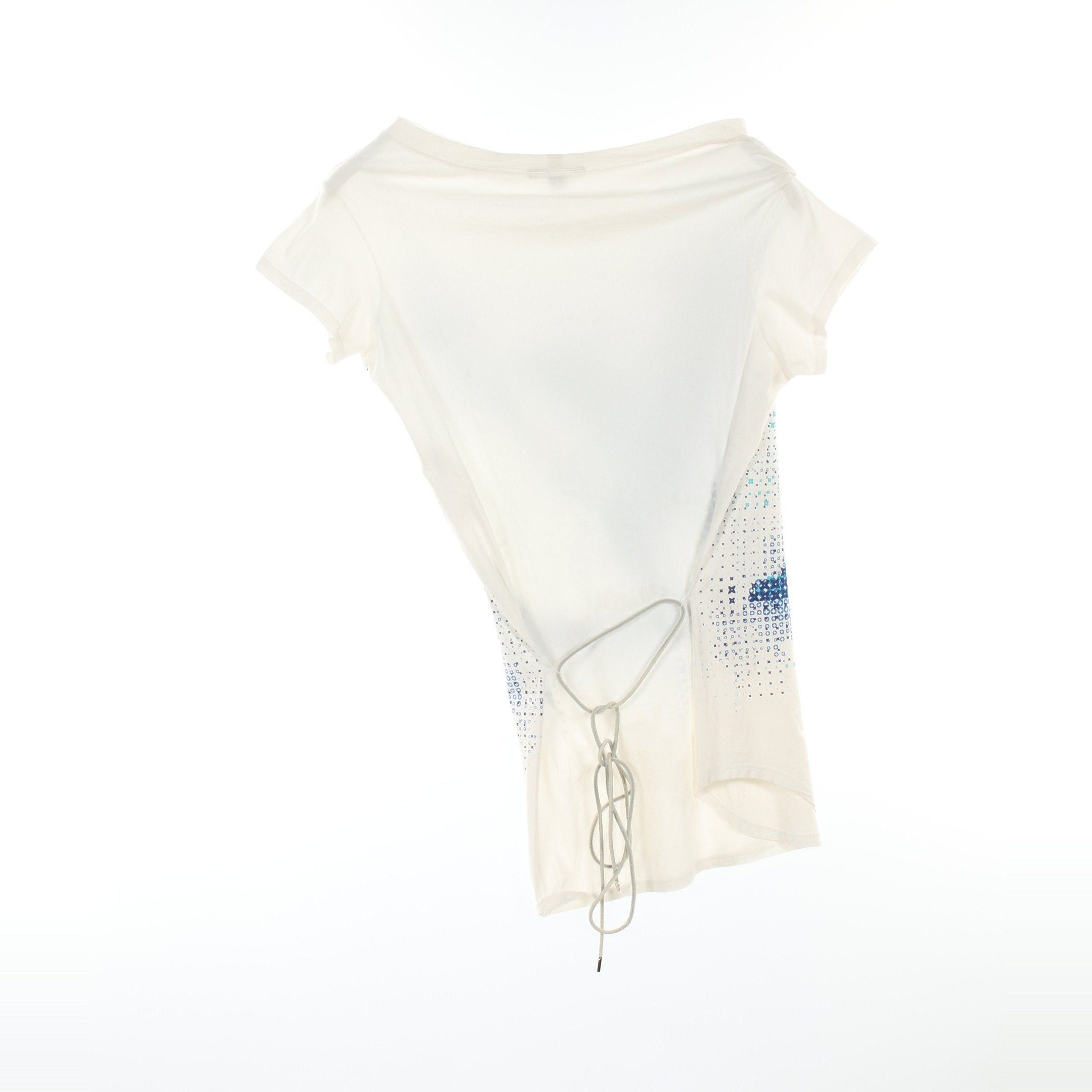Louis Vuitton Louis Vuitton T-Shirt Lv Logo Asymmetry Cotton White Blue Size ONE SIZE - 2 Thumbnail