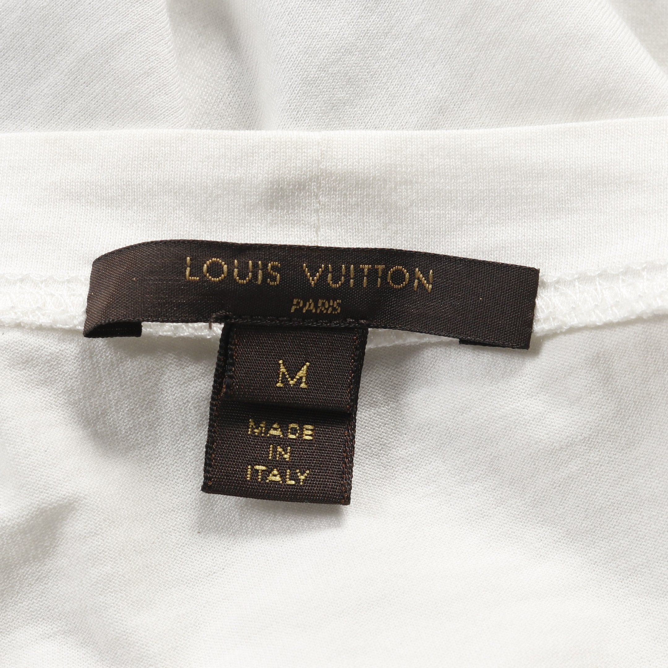 Louis Vuitton Louis Vuitton T-Shirt Lv Logo Asymmetry Cotton White Blue Size ONE SIZE - 3 Thumbnail