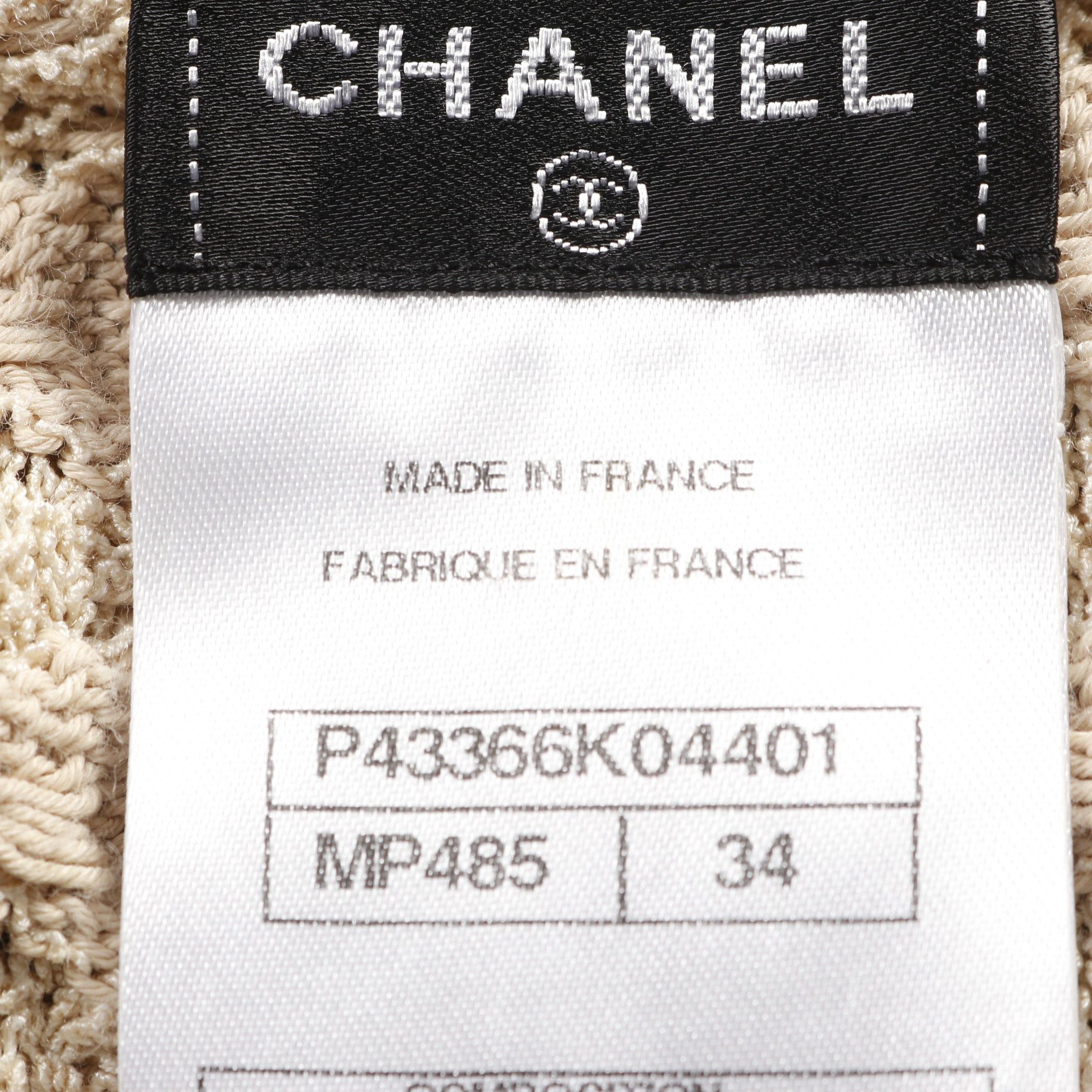 Chanel Chanel Cocomark Button Knit Dress Rayon Cotton Silk Dark Navy Beige Size ONE SIZE - 5 Thumbnail