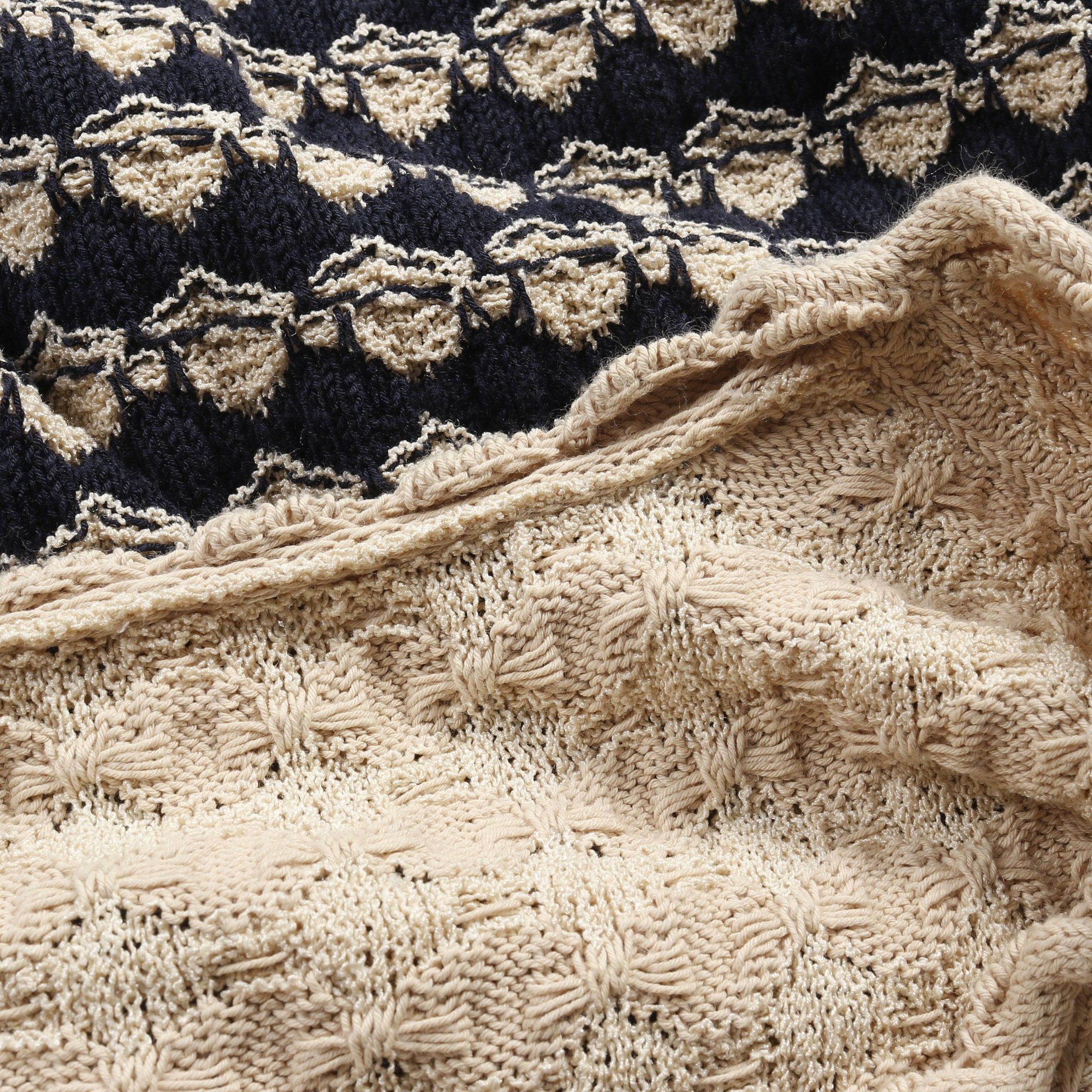 Chanel Chanel Cocomark Button Knit Dress Rayon Cotton Silk Dark Navy Beige Size ONE SIZE - 8 Thumbnail