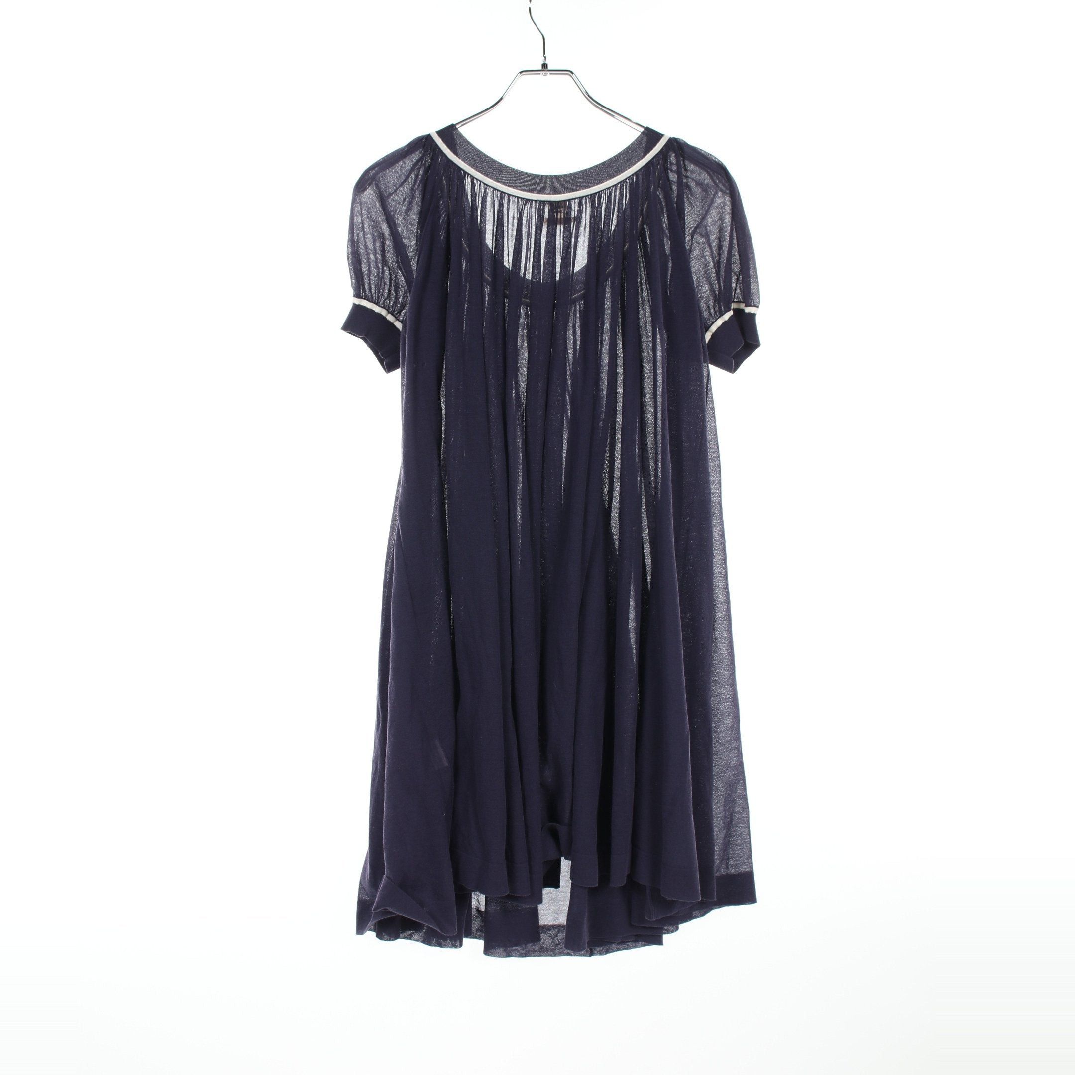 Hermes Hermes One Piece See-Through Gather Cotton Nylon Navy Size ONE SIZE - 2 Thumbnail