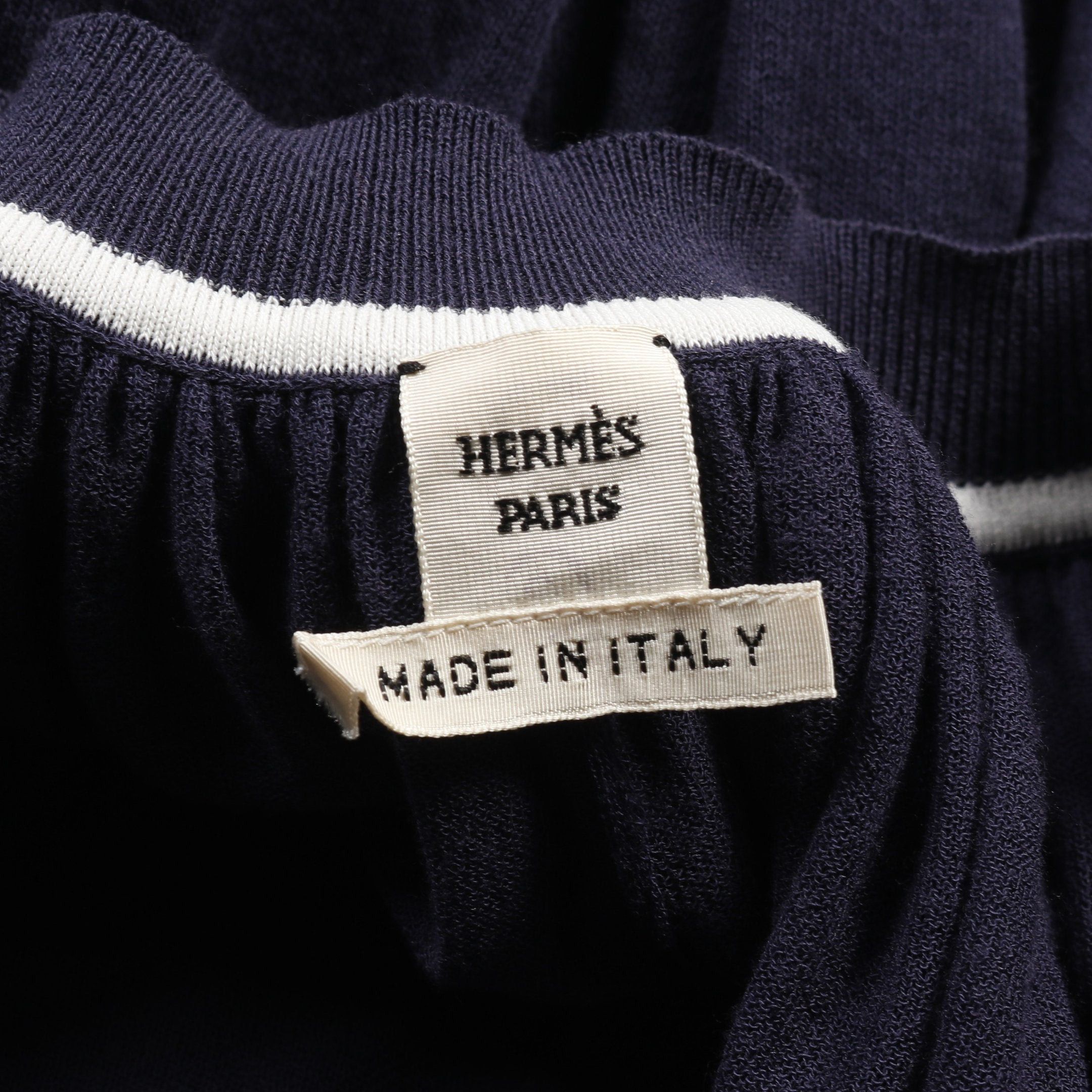 Hermes Hermes One Piece See-Through Gather Cotton Nylon Navy Size ONE SIZE - 3 Thumbnail
