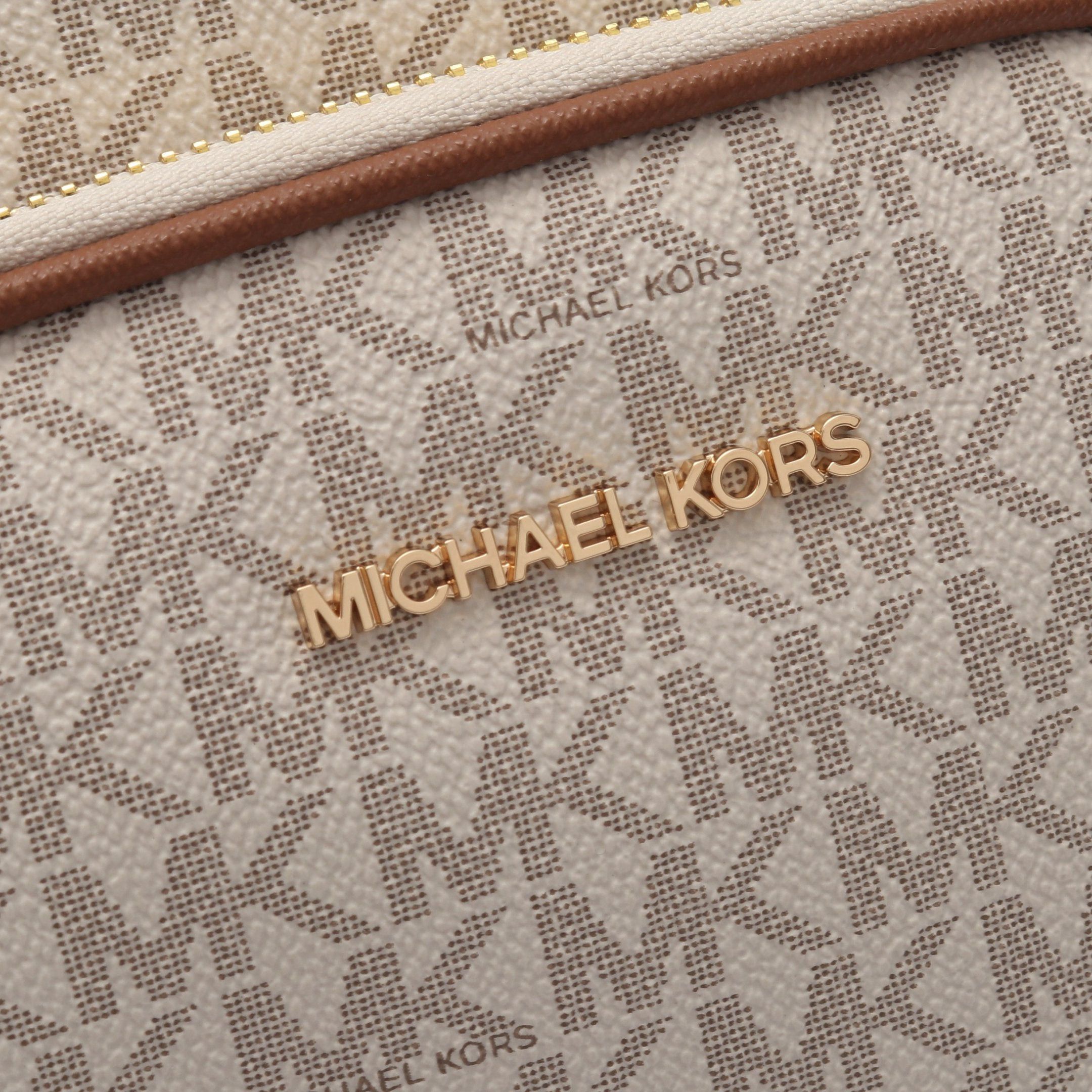 Michael Kors Michael Kors Jet Set Travel Chain Shoulder Bag Coated Canvas Leather White Brown Size ONE SIZE - 9 Thumbnail