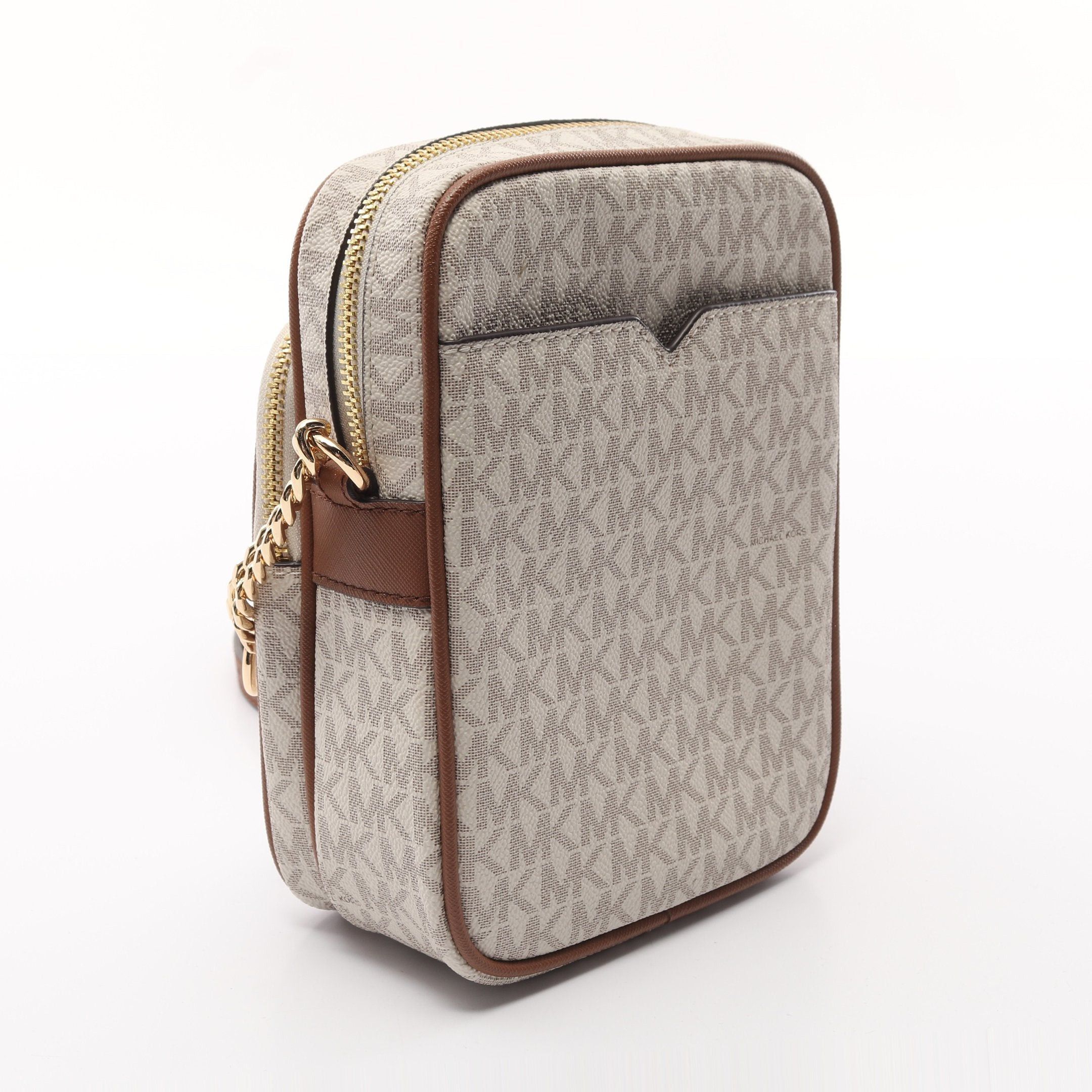 Michael Kors Michael Kors Jet Set Travel Chain Shoulder Bag Coated Canvas Leather White Brown Size ONE SIZE - 2 Thumbnail