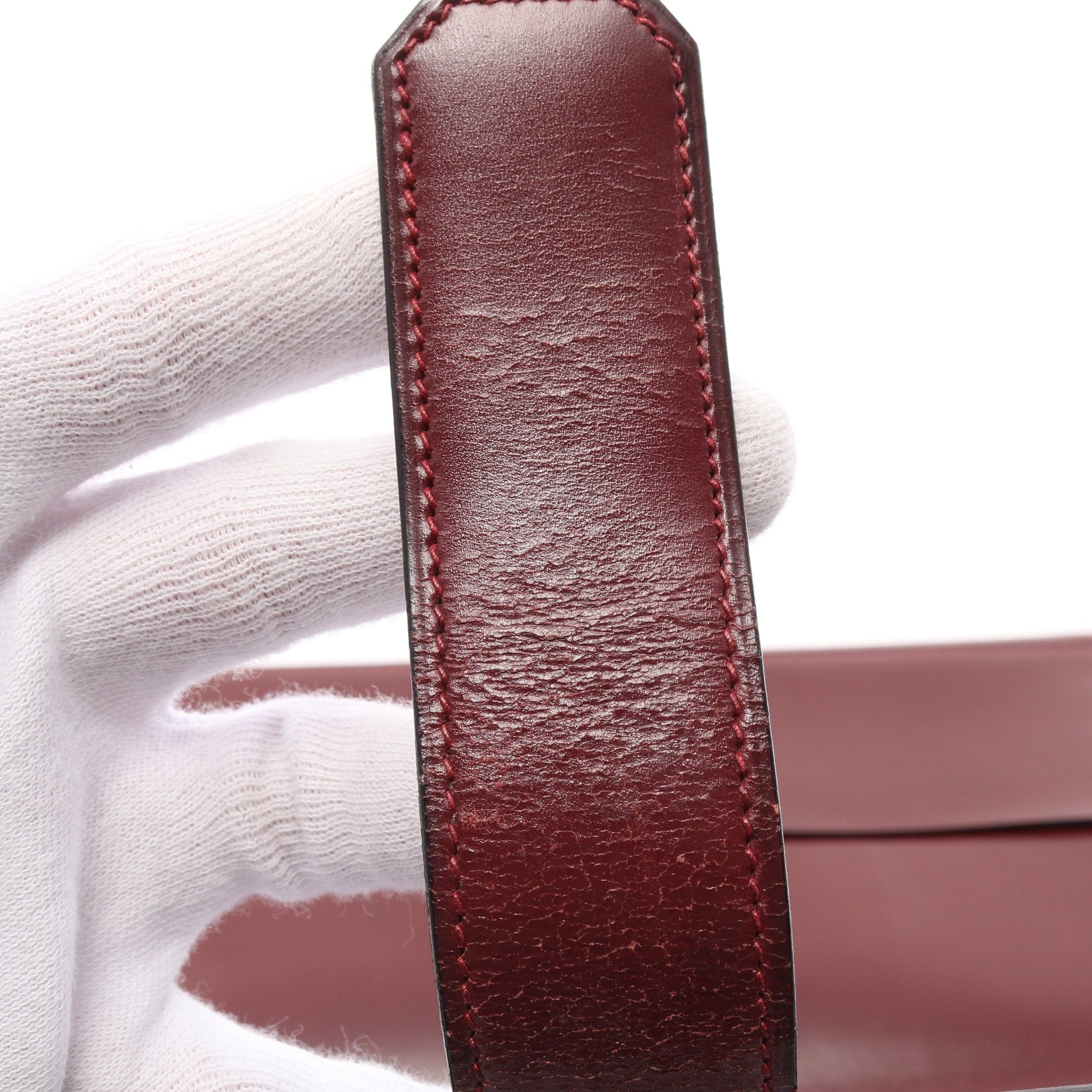 Hermes Hermes Clutch Bag Box Calf Burgundy ○H Stamp Size ONE SIZE - 8 Thumbnail