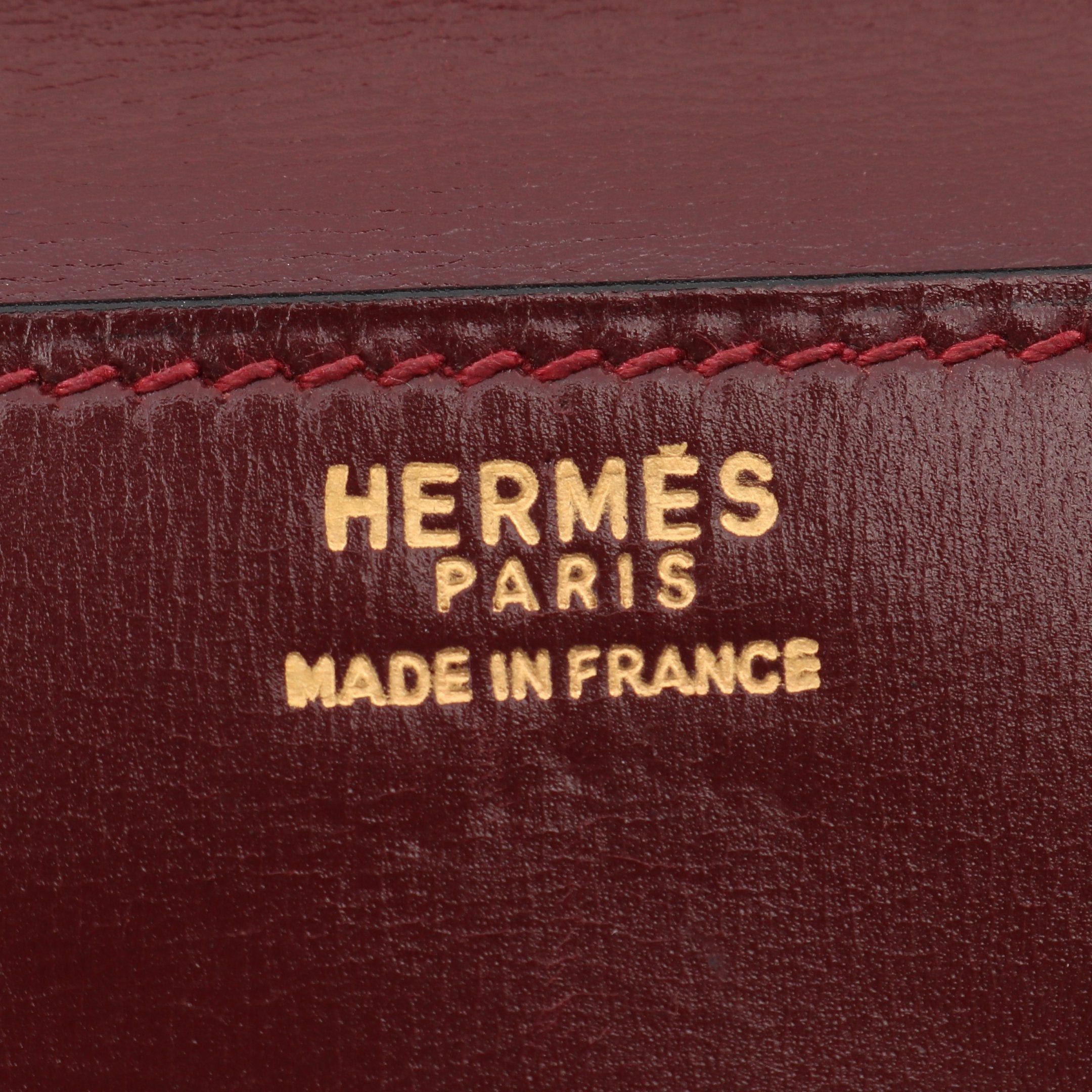 Hermes Hermes Clutch Bag Box Calf Burgundy ○H Stamp Size ONE SIZE - 5 Thumbnail