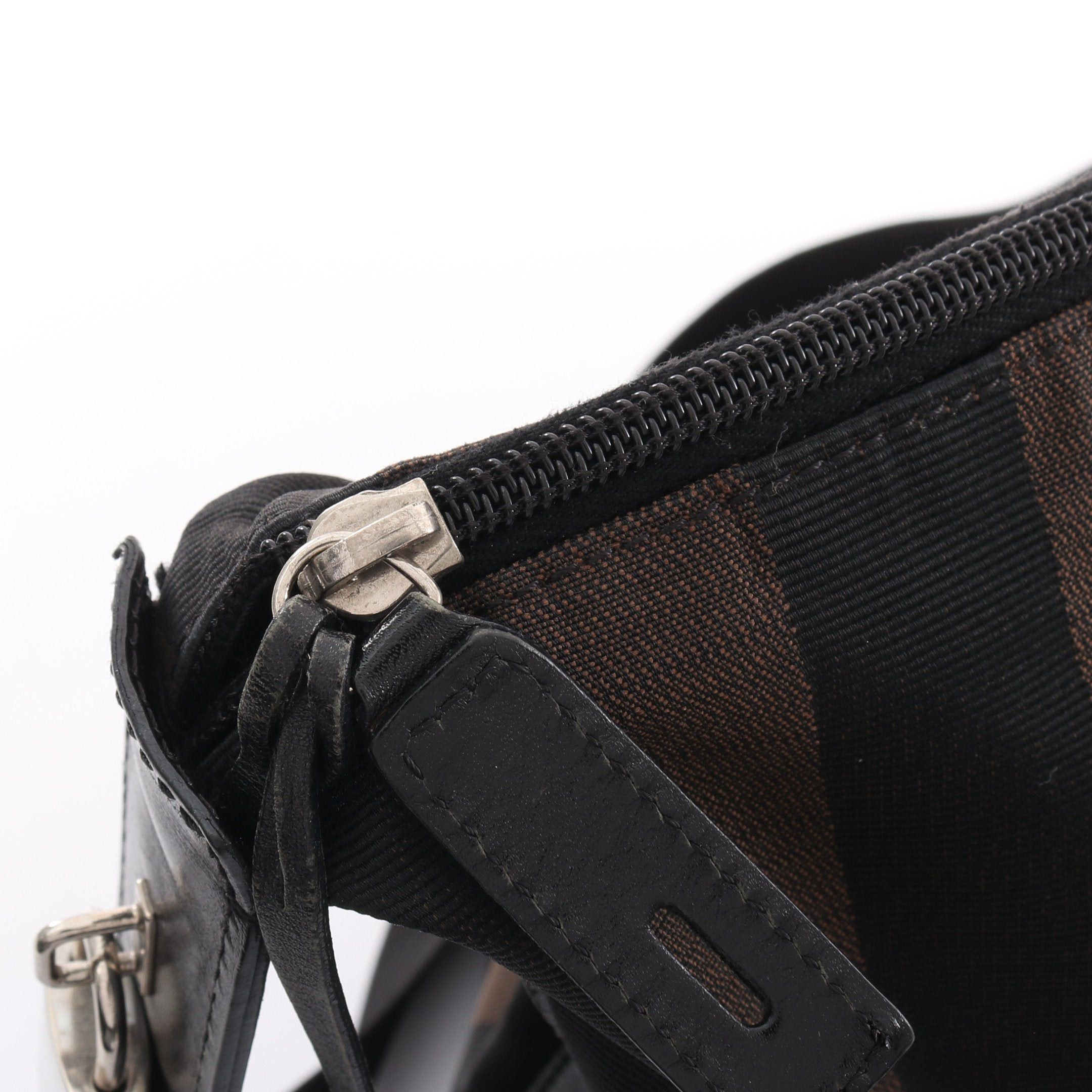 Fendi Fendi Pecan Shoulder Bag Canvas Leather Black Brown Size ONE SIZE - 6 Thumbnail