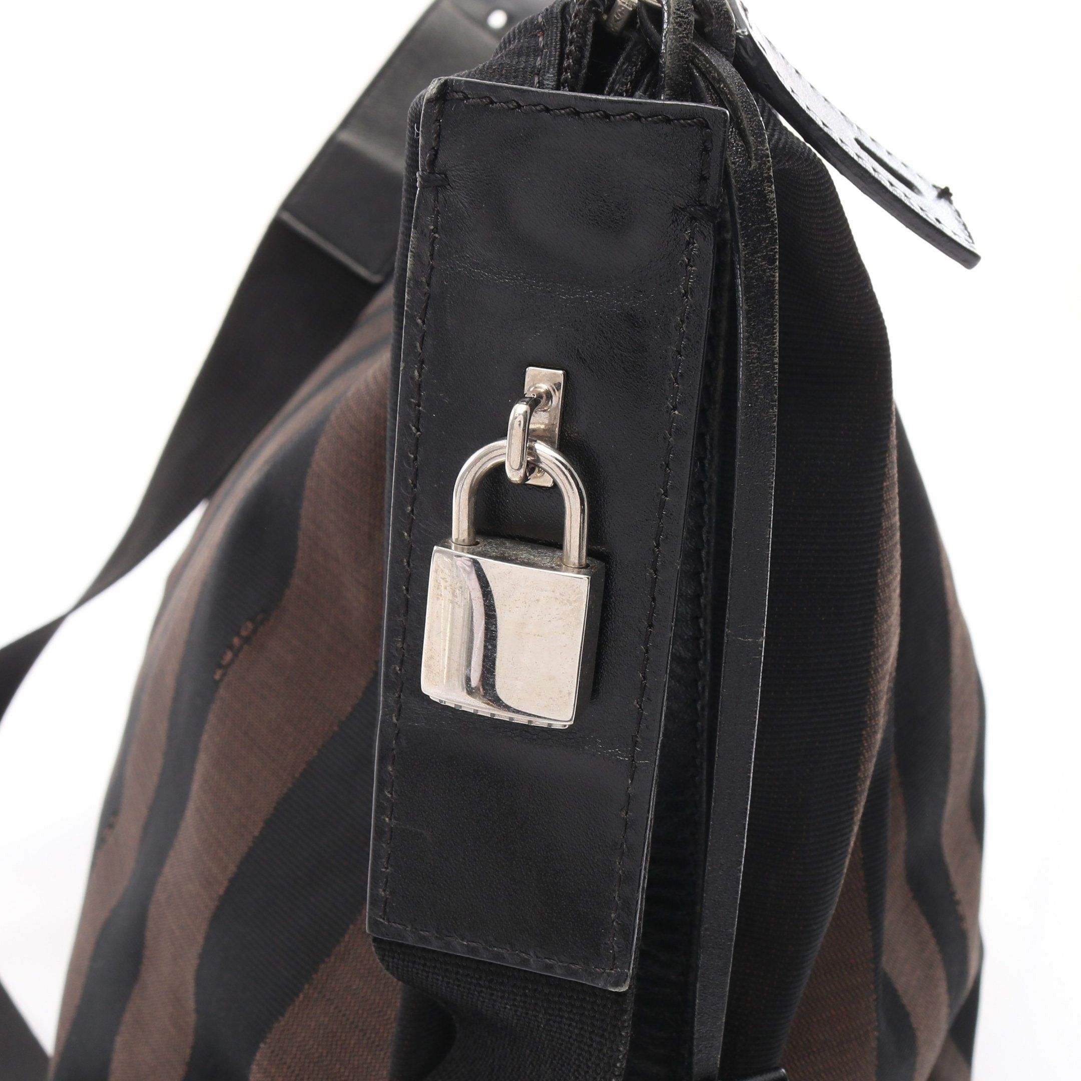 Fendi Fendi Pecan Shoulder Bag Canvas Leather Black Brown Size ONE SIZE - 5 Thumbnail