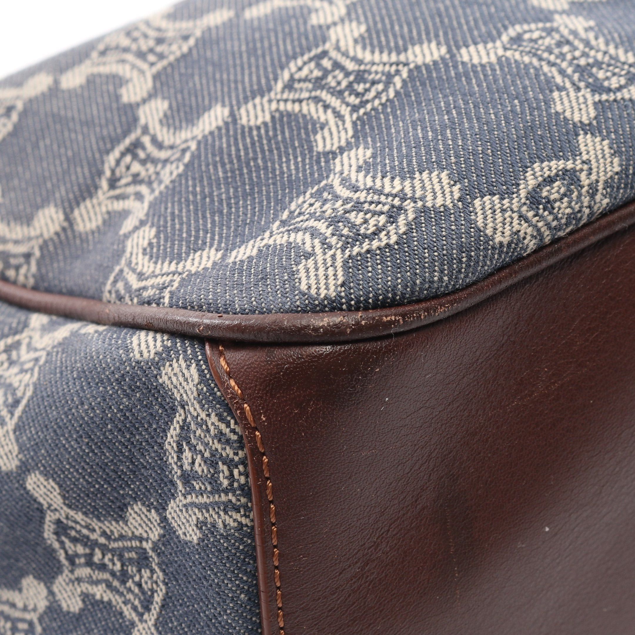Celine Celine Boogie Bag Paris Macadam Handbag Denim Leather Indigo Blue Brown Size ONE SIZE - 5 Thumbnail