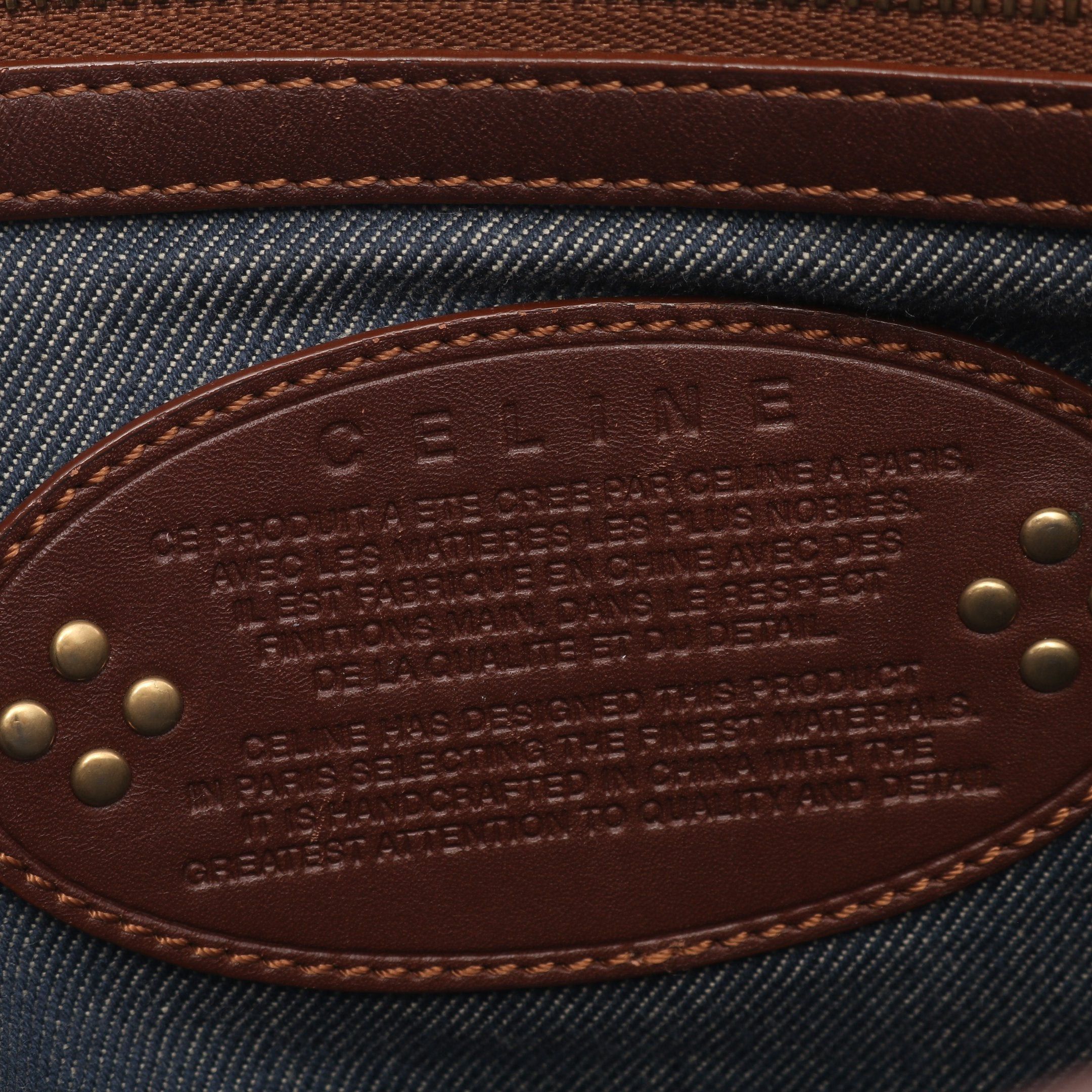 Celine Celine Boogie Bag Paris Macadam Handbag Denim Leather Indigo Blue Brown Size ONE SIZE - 4 Thumbnail