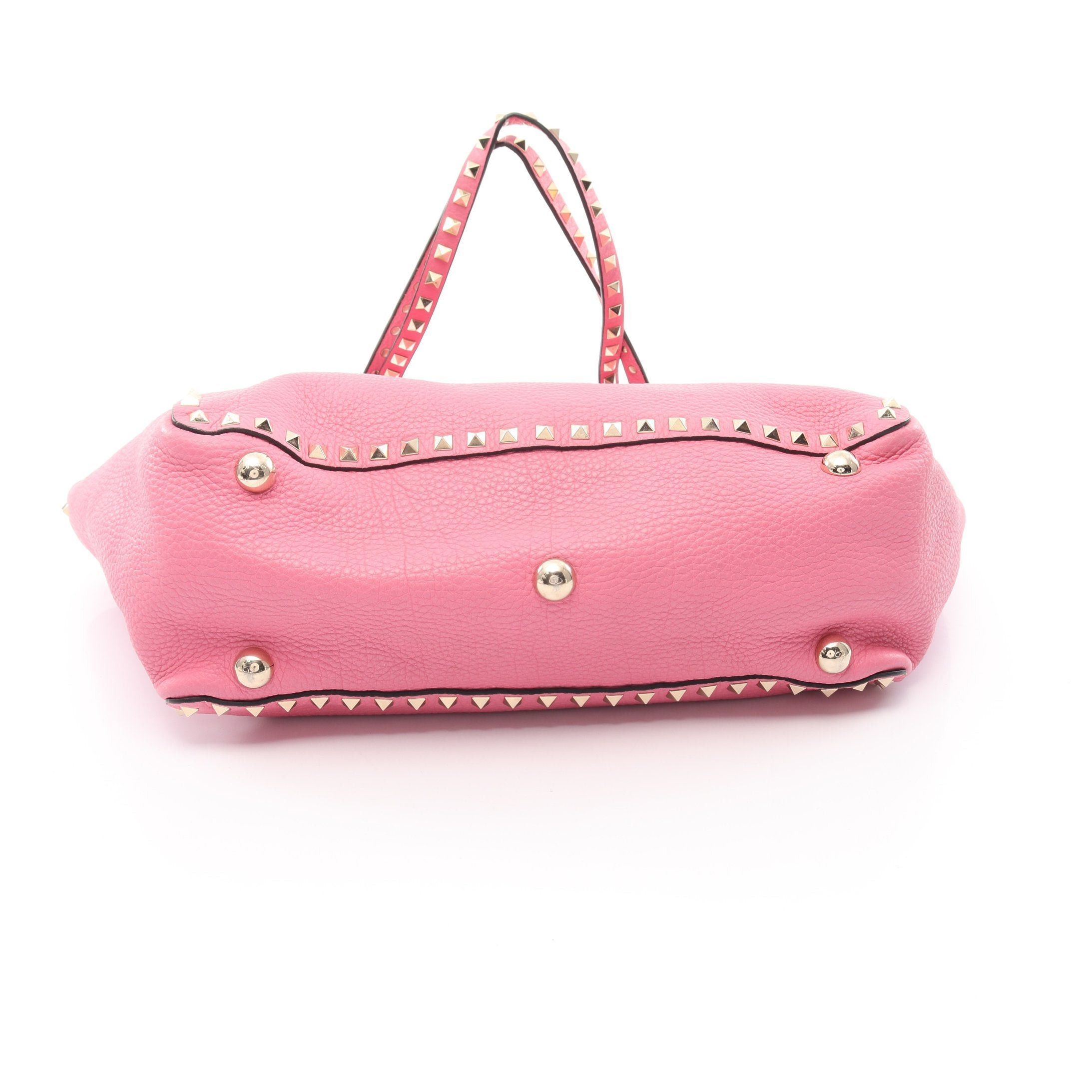 Valentino Valentino Rockstud Handbag Tote Bag Leather Pink Size ONE SIZE - 11 Thumbnail
