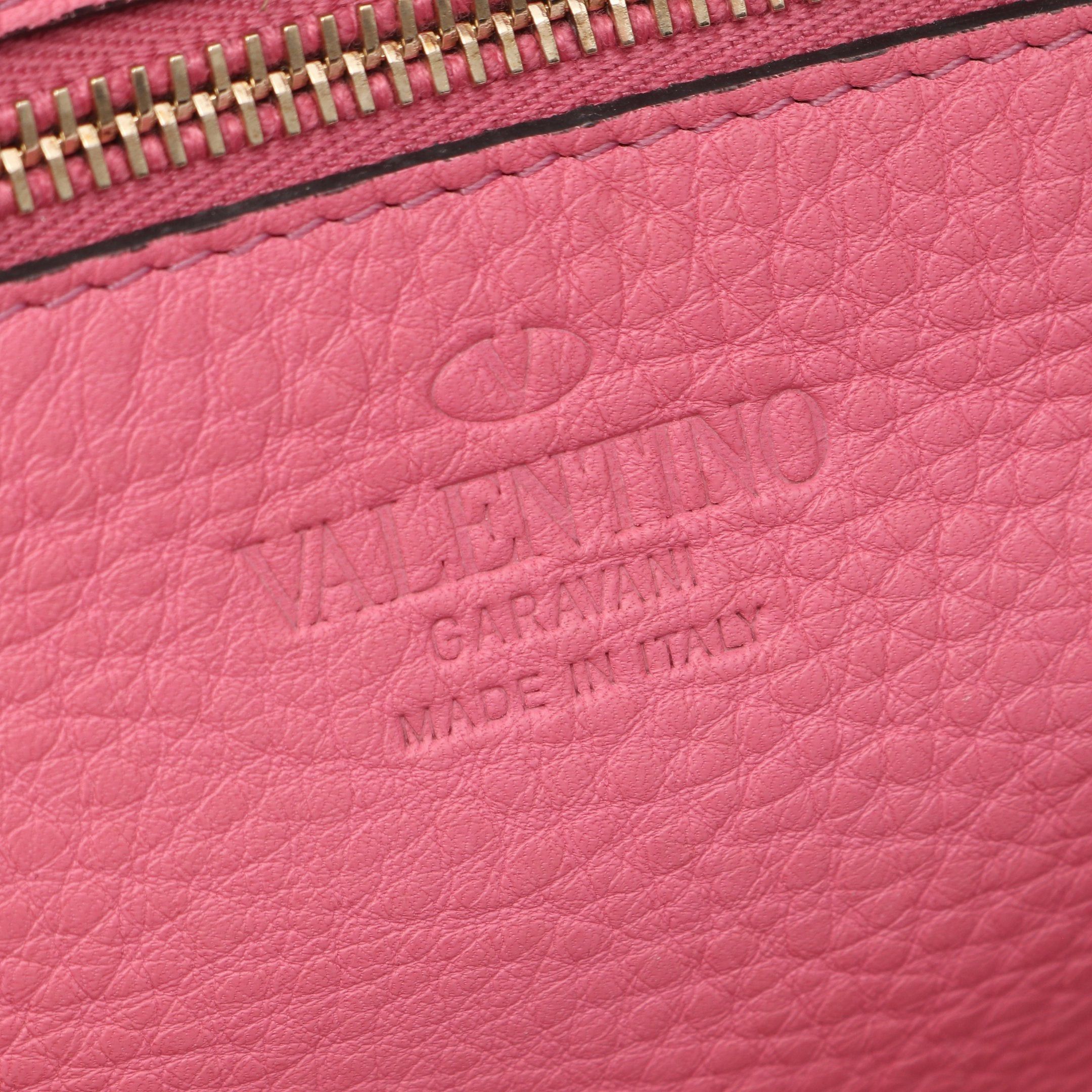 Valentino Valentino Rockstud Handbag Tote Bag Leather Pink Size ONE SIZE - 4 Thumbnail